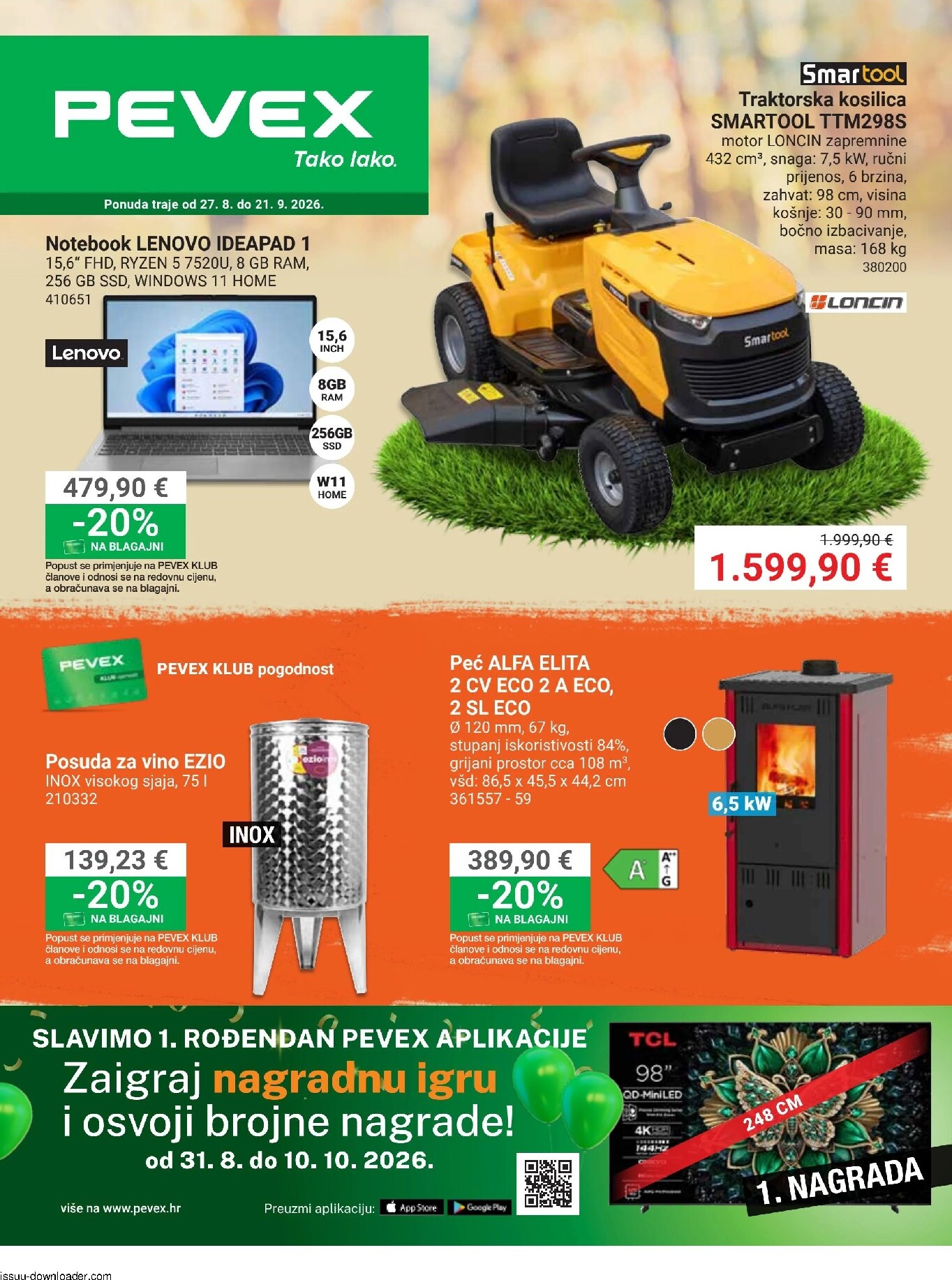 Aktualni katalog Pevex od četvrtka, 27.08.2026 do ponedjeljka, 21.09.2026