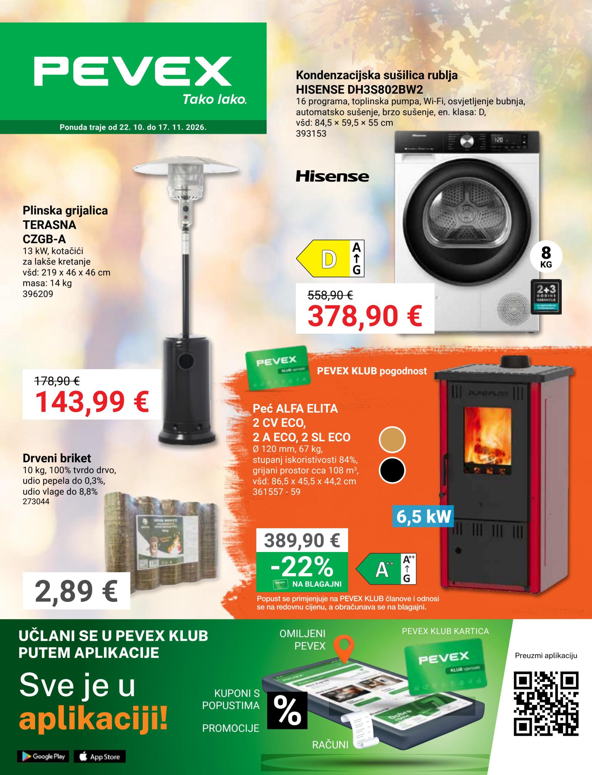 Aktualni katalog Pevex od četvrtka, 22.10.2026 do utorka, 17.11.2026