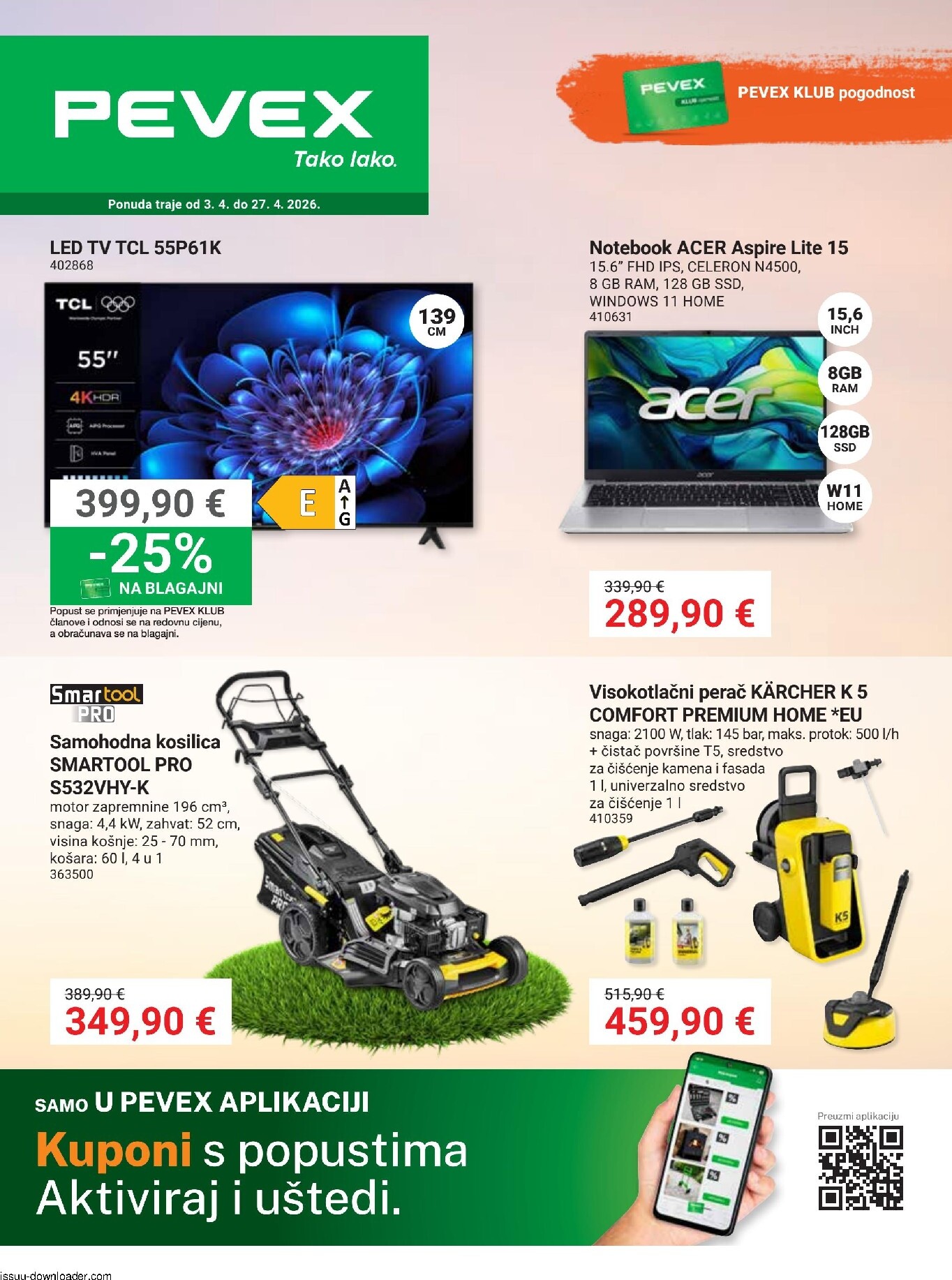 Prelistajte katalog Pevex, vrijedi od 03.04.2026 do 27.04.2026