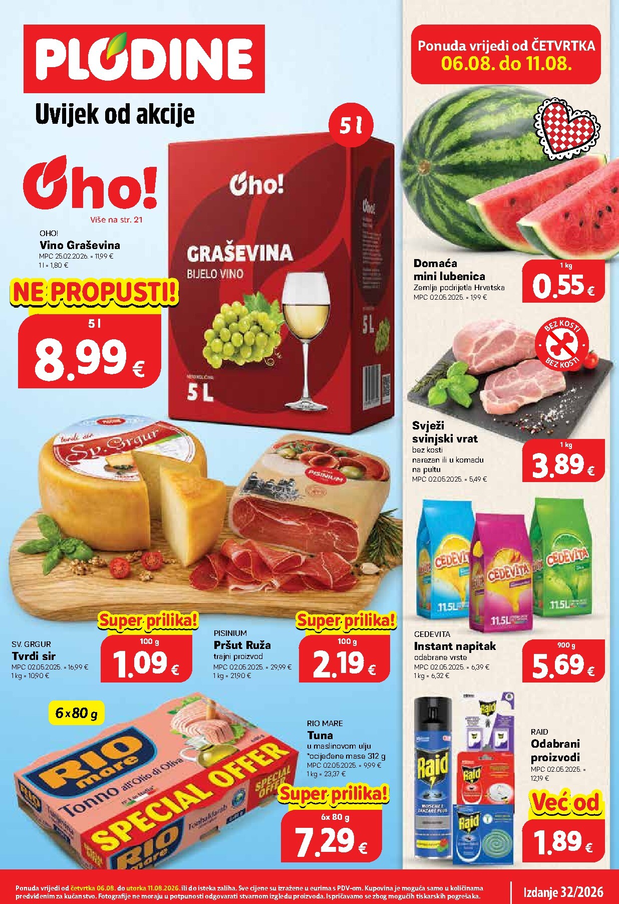 Aktualni katalog Plodine od četvrtka, 06.08.2026 do utorka, 11.08.2026