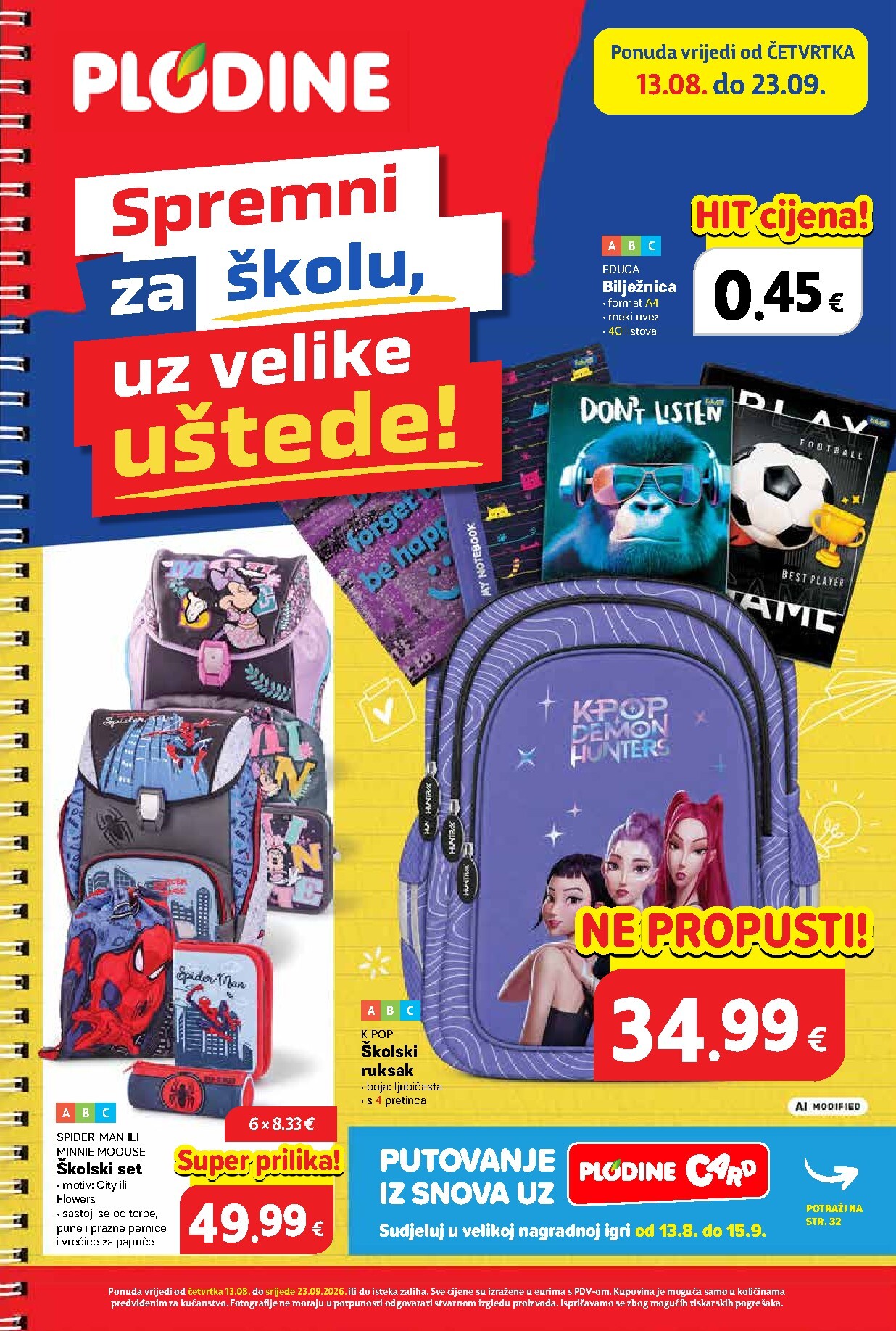 Aktualni katalog Plodine - Škola od četvrtka, 13.08.2026 do srijede, 23.09.2026