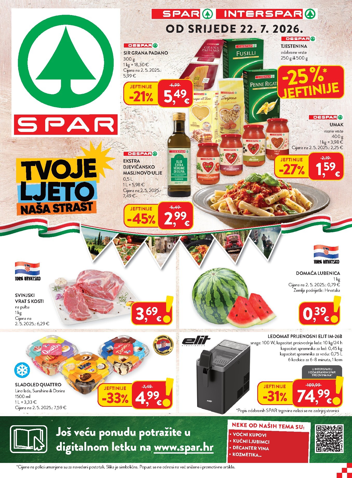 Novi SPAR katalog od srijede, 22.07.2026 do utorka, 28.07.2026