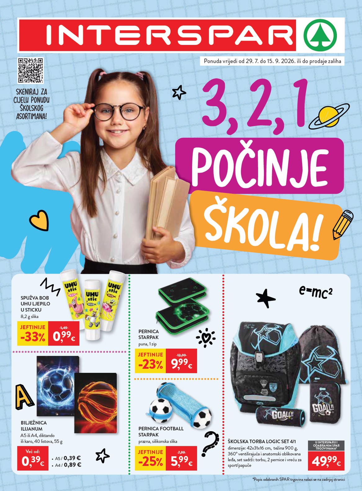 Aktualni katalog INTERSPAR - Škola od srijede, 29.07.2026 do utorka, 15.09.2026