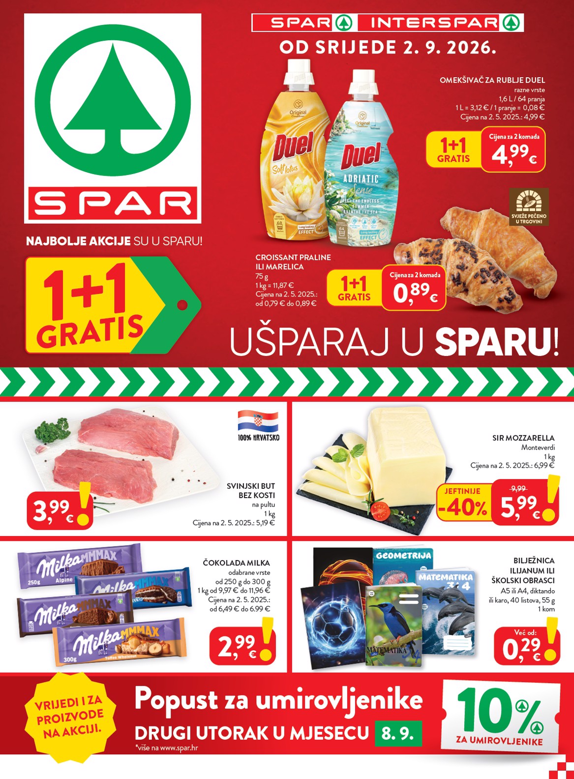 Novi SPAR katalog od srijede, 02.09.2026 do utorka, 08.09.2026