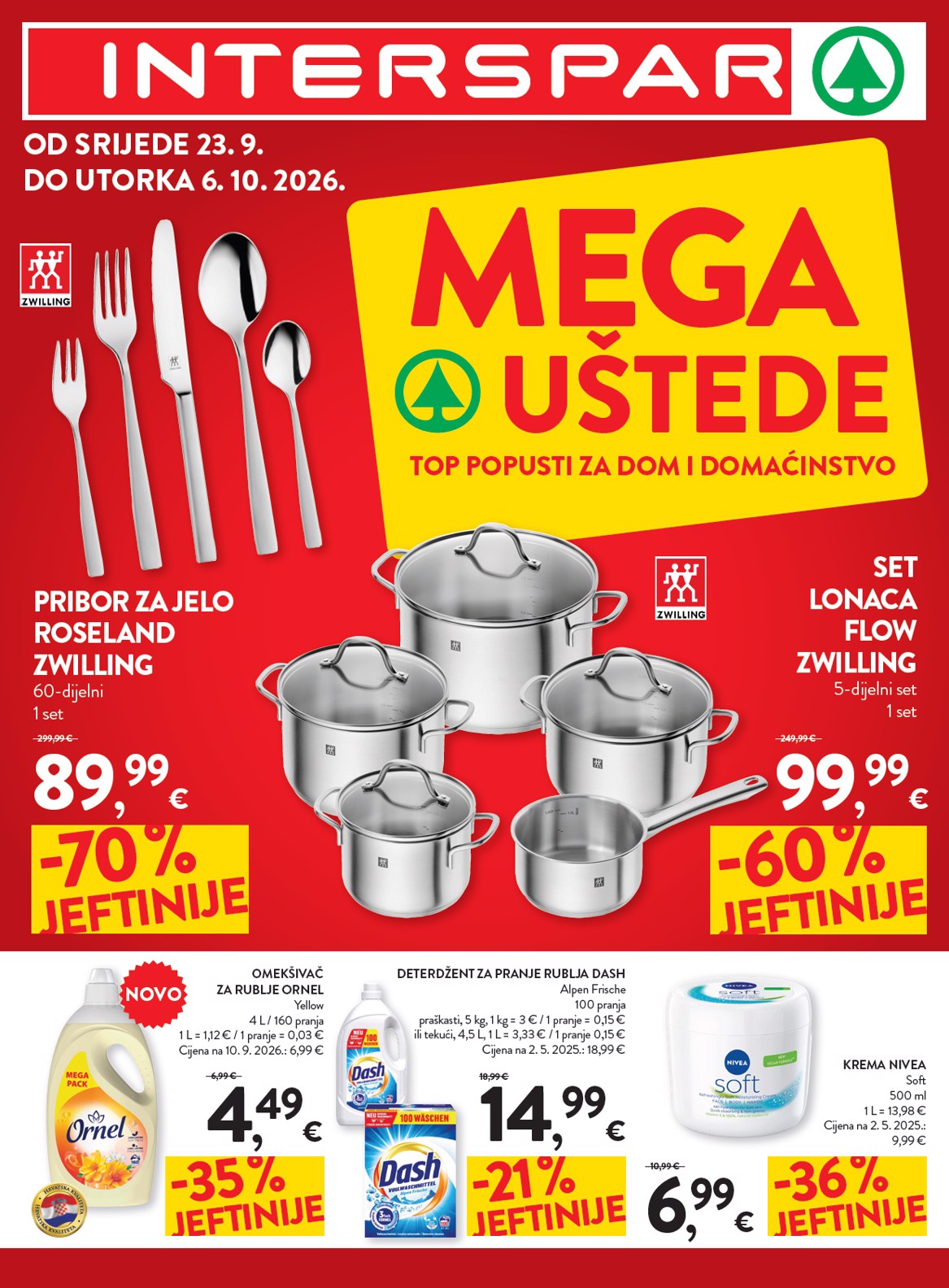 Novi Interspar - Mega uštede katalog od srijede, 23.09.2026 do utorka, 06.10.2026