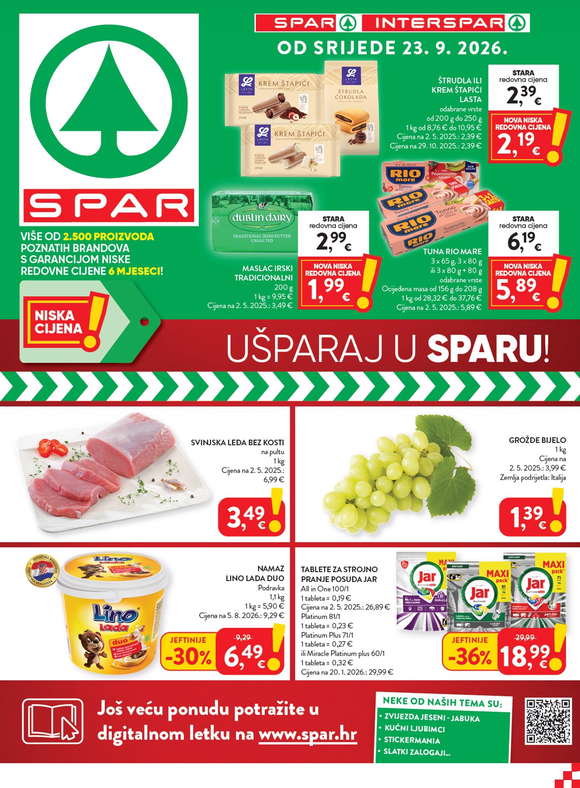 Novi SPAR katalog od srijede, 23.09.2026 do utorka, 29.09.2026