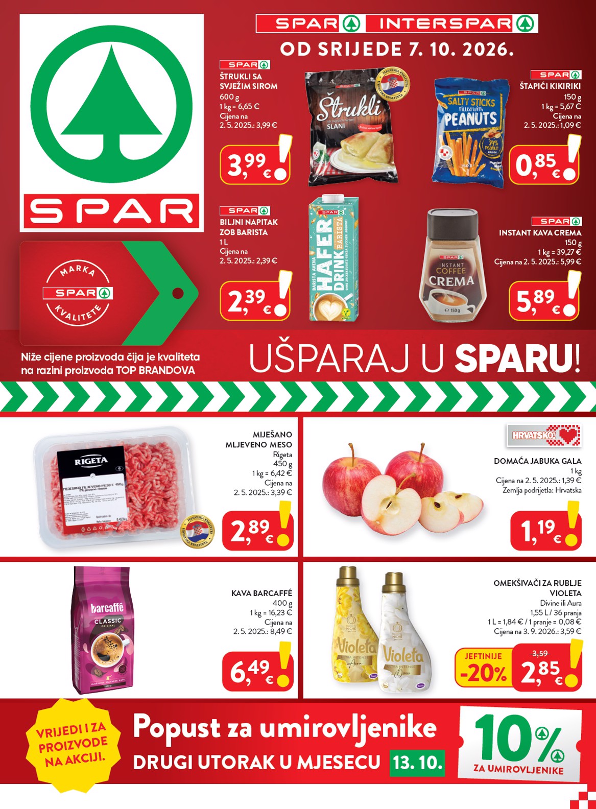 Aktualni katalog SPAR od srijede, 07.10.2026 do utorka, 13.10.2026
