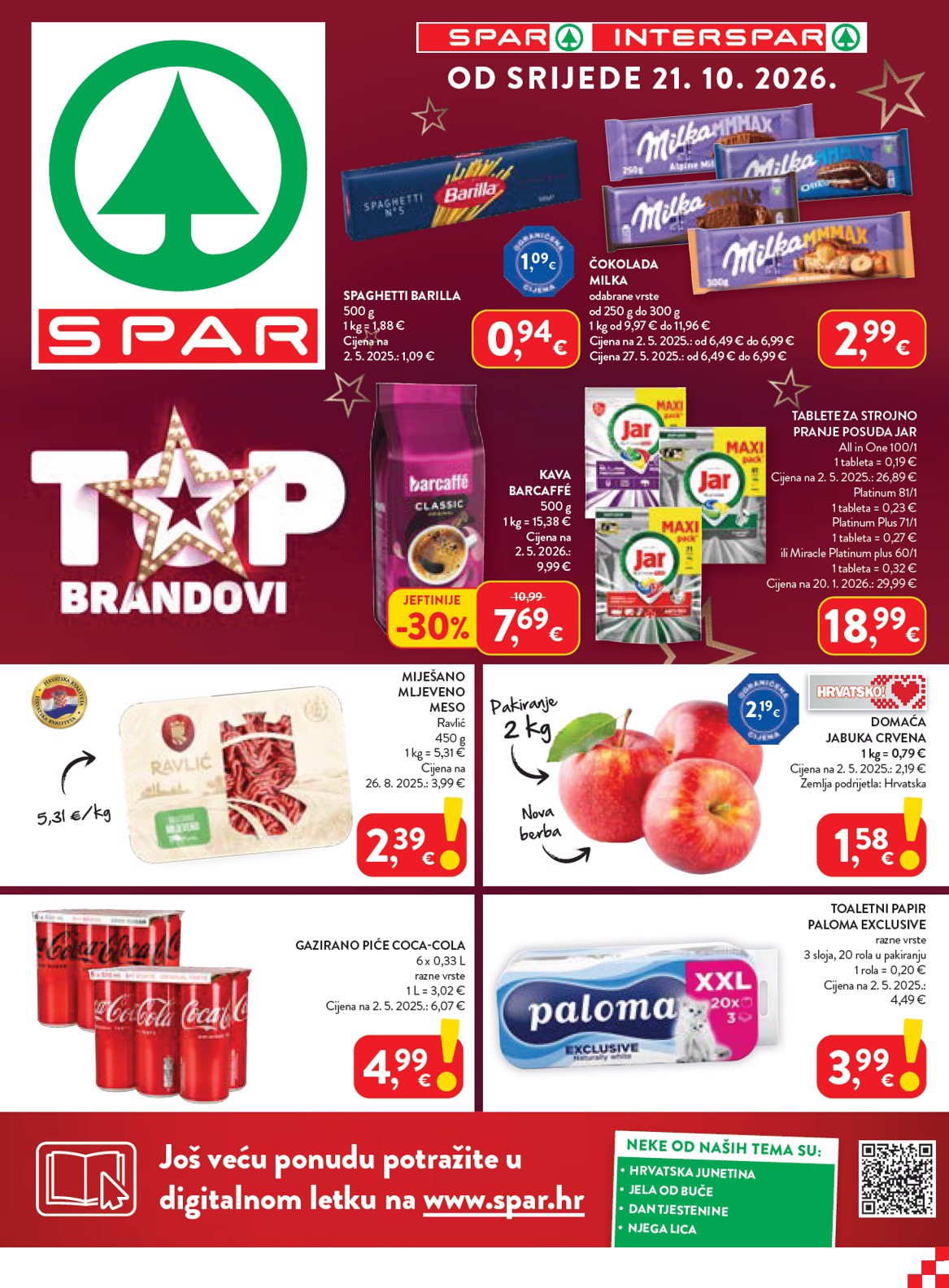 Novi SPAR katalog od srijede, 21.10.2026 do utorka, 27.10.2026