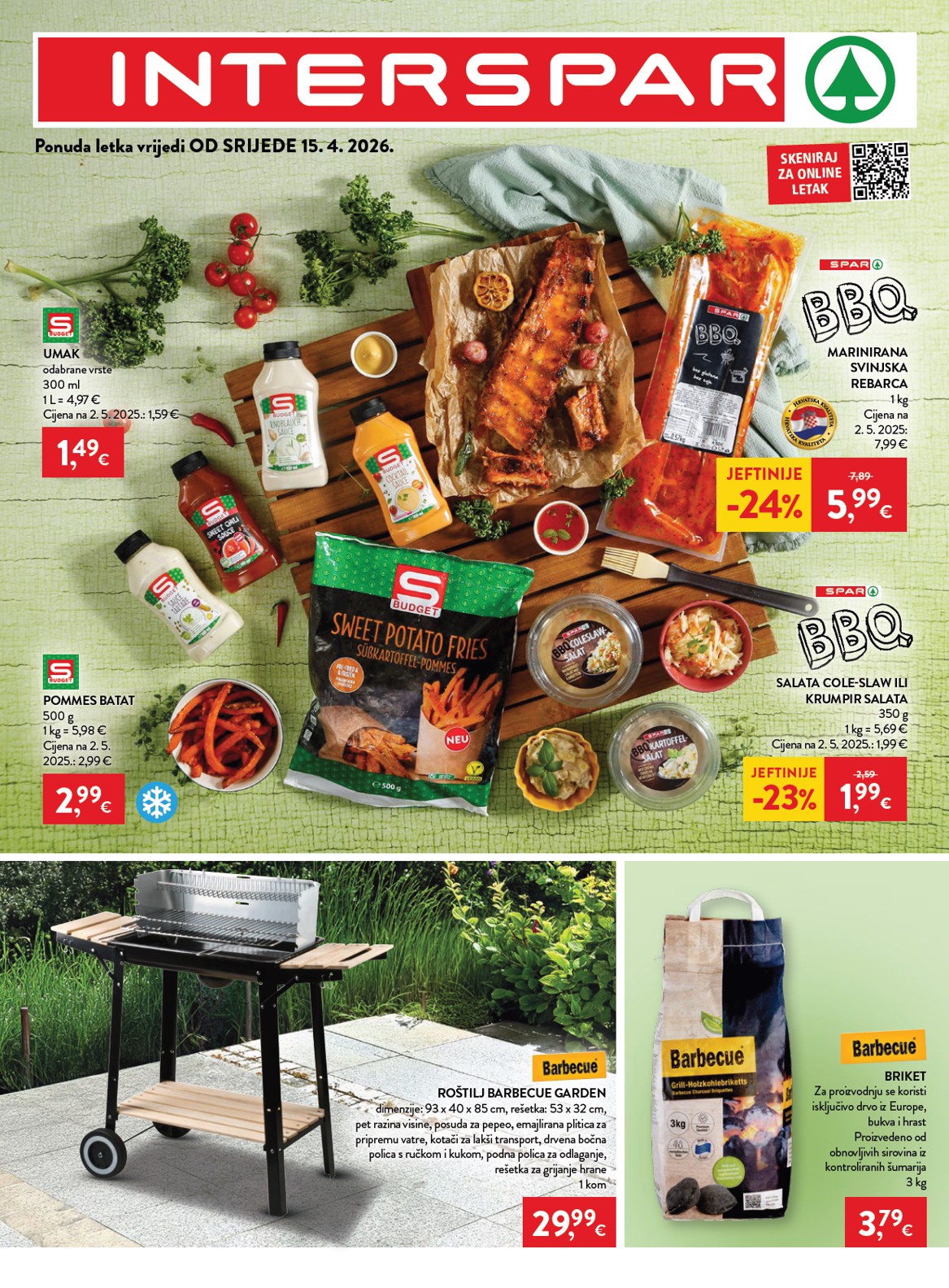 Budući INTERSPAR letak vrijedi od srijede 15.04.2026 do utorka 21.04.2026