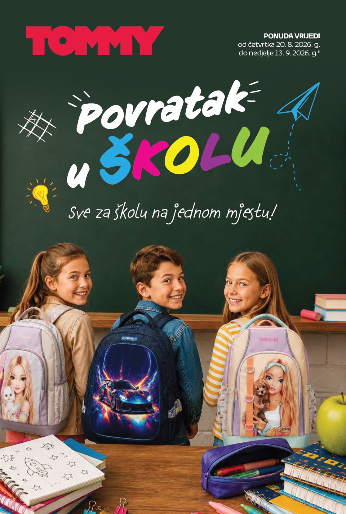 Aktualni katalog Tommy - Super ponuda za školarce od četvrtka, 20.08.2026 do nedjelje, 13.09.2026