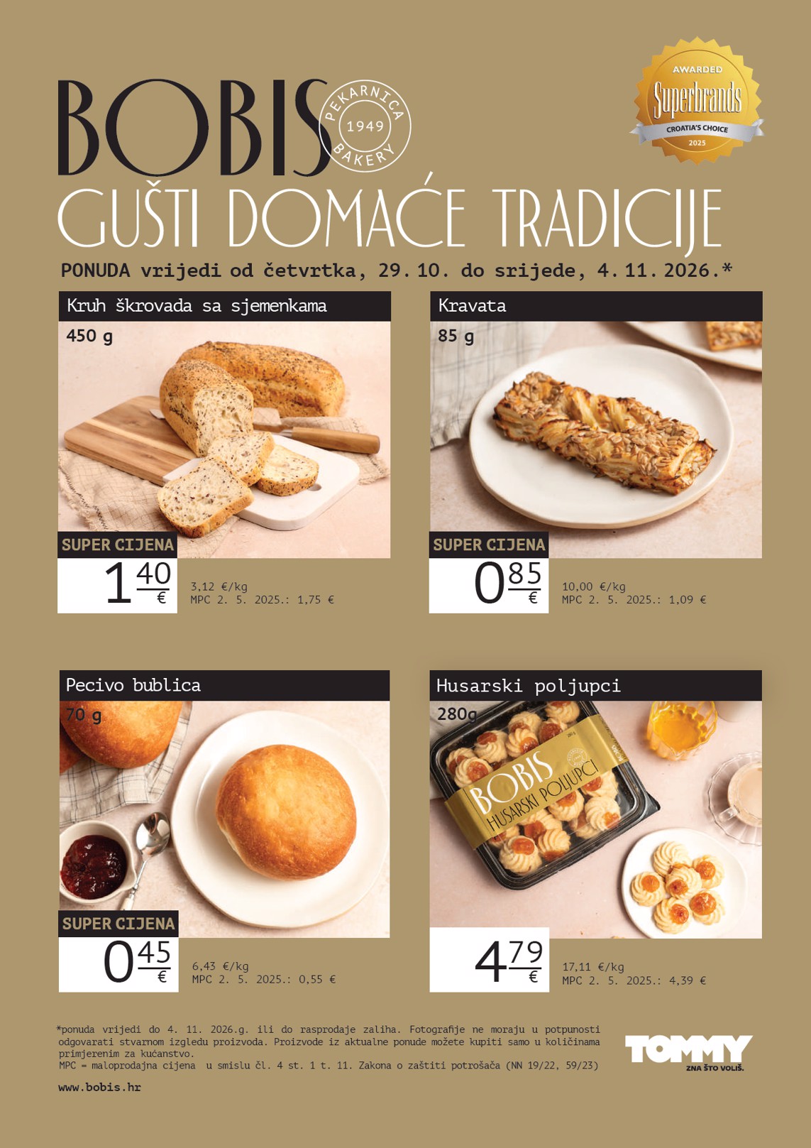 Novi Tommy - Bobis Super ponuda katalog od četvrtka, 29.10.2026 do srijede, 04.11.2026