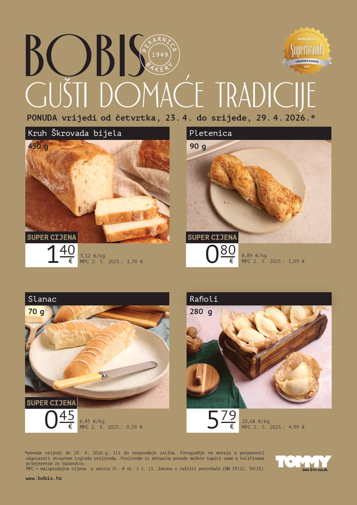 Budući Tommy - Bobis Super ponuda letak vrijedi od četvrtka 23.04.2026 do srijede 29.04.2026