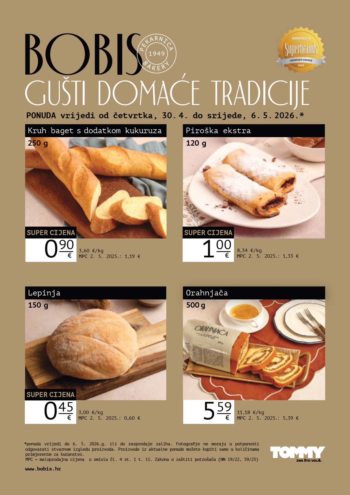 Budući Tommy - Bobis Super ponuda letak vrijedi od četvrtka 30.04.2026 do srijede 06.05.2026