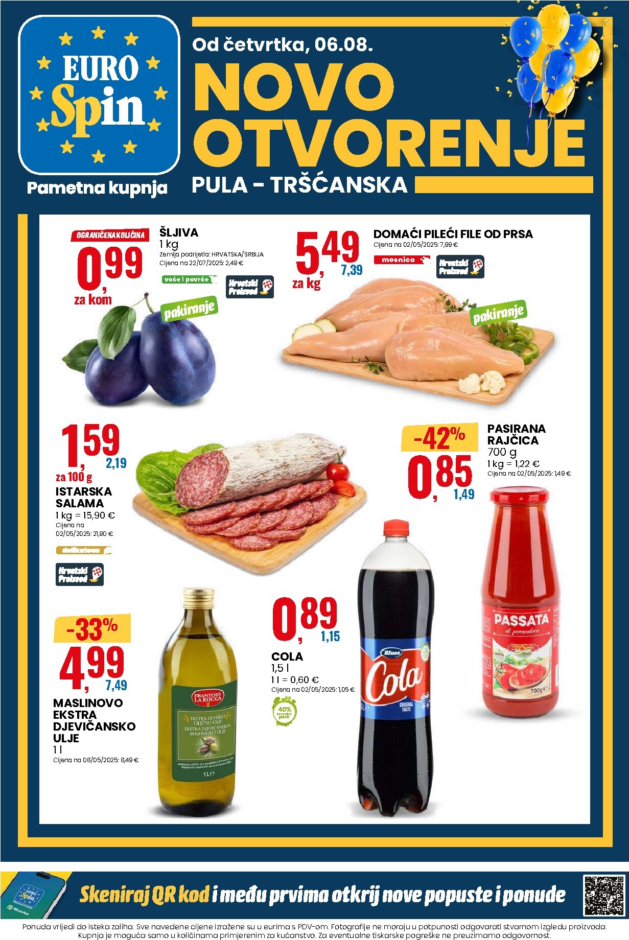 Novi Eurospin - Novo otvorenje - Pula katalog od četvrtka, 06.08.2026 do utorka, 11.08.2026