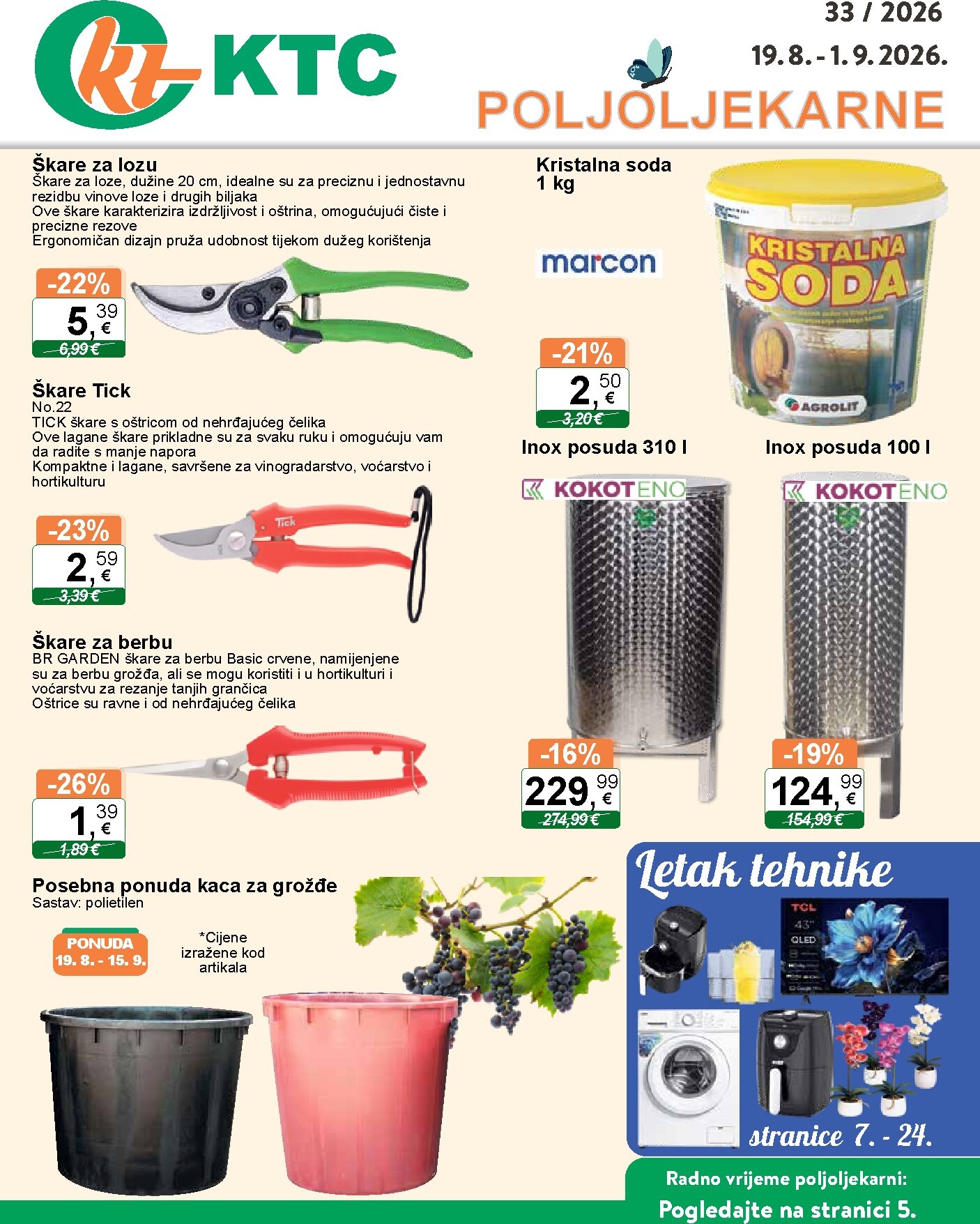 Novi KTC - Poljoljekarne katalog od srijede, 19.08.2026 do utorka, 01.09.2026