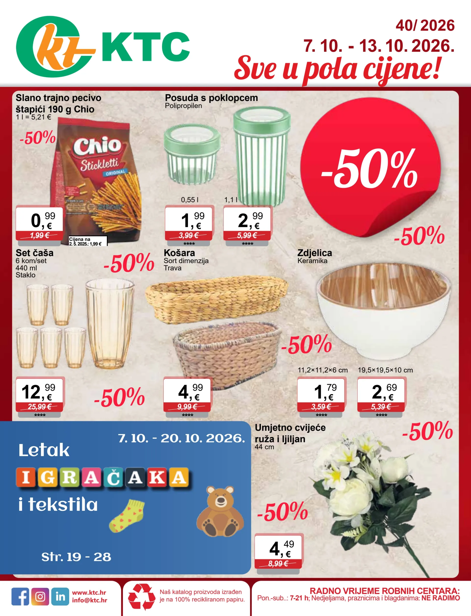 Novi KTC - SVE U POLA CIJENE katalog od srijede, 07.10.2026 do utorka, 13.10.2026