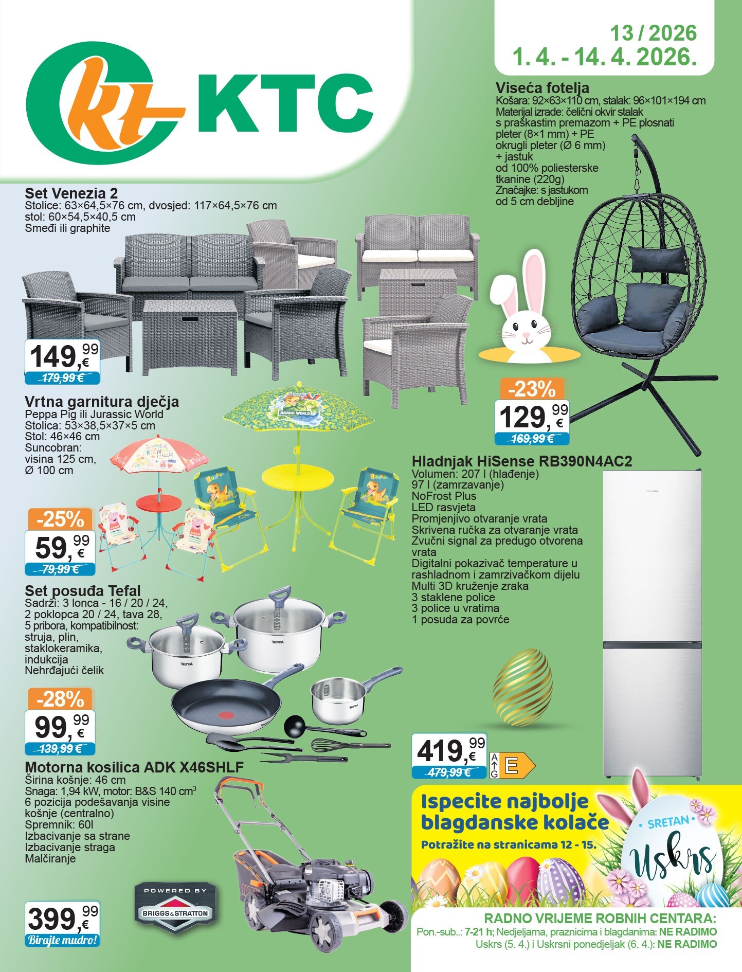 Prelistajte katalog KTC - Tehnika I Posuđe, vrijedi od 01.04.2026 do 14.04.2026