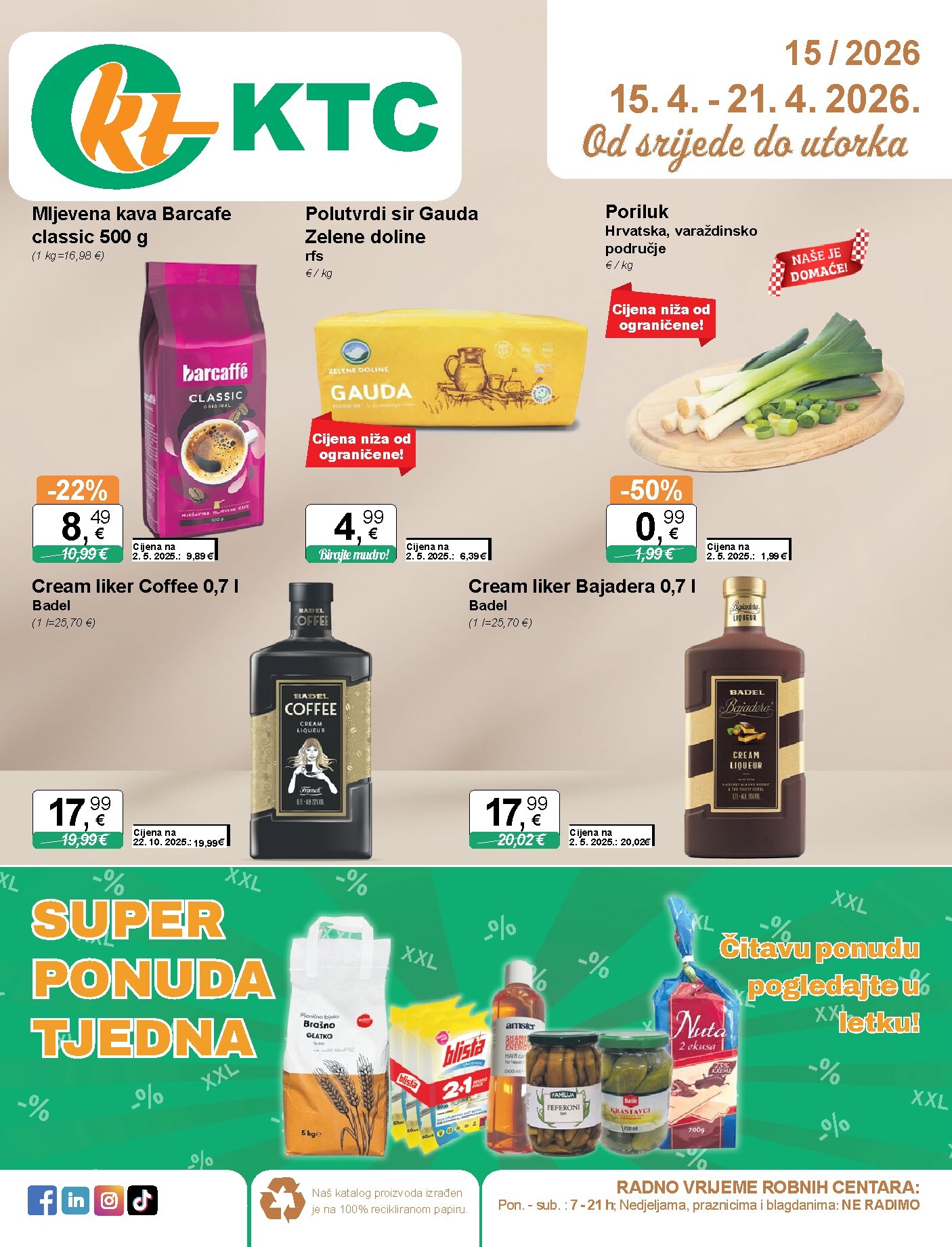 Budući KTC letak vrijedi od srijede 15.04.2026 do utorka 21.04.2026