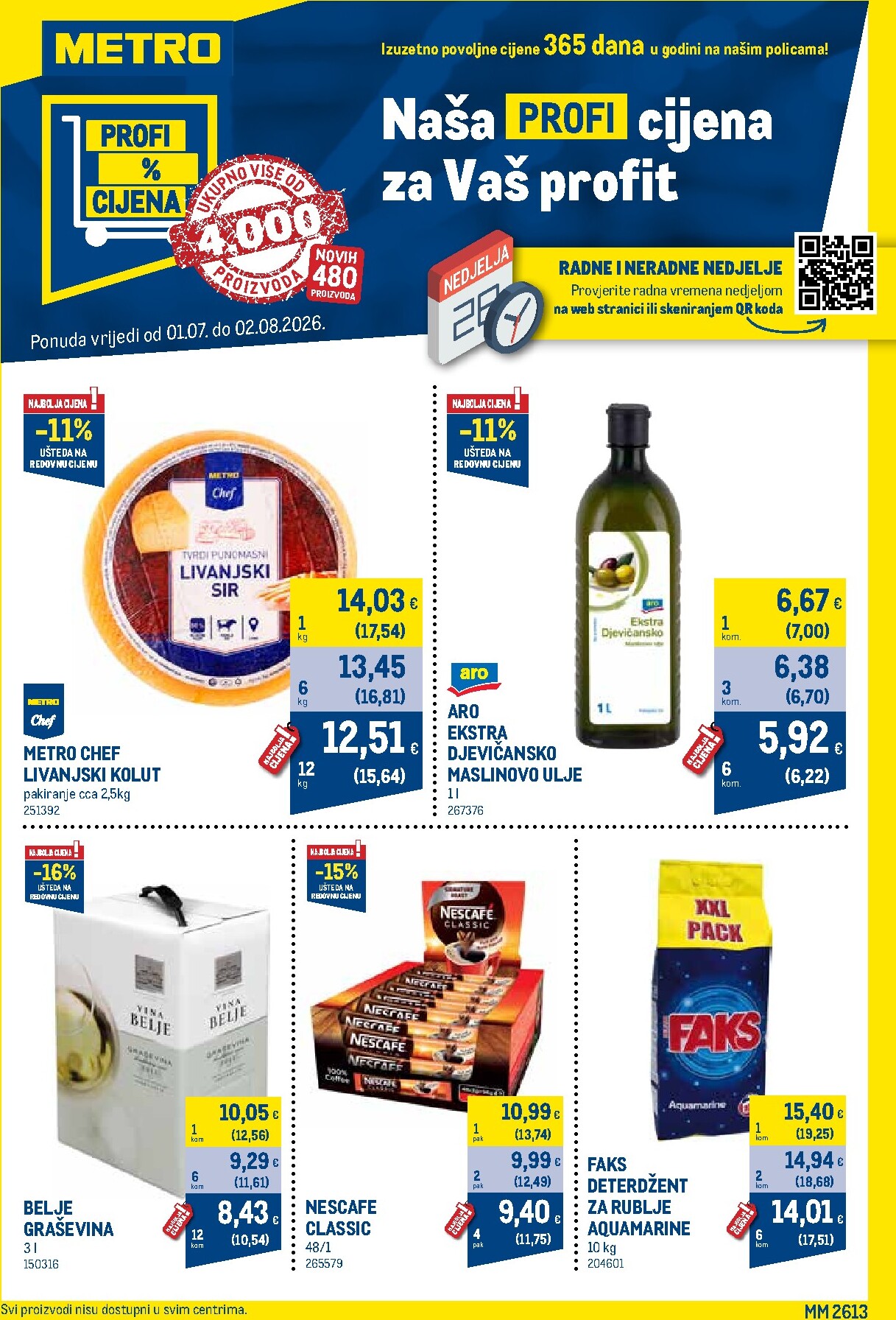 Novi Metro - Profi cijena katalog od srijede, 01.07.2026 do nedjelje, 02.08.2026