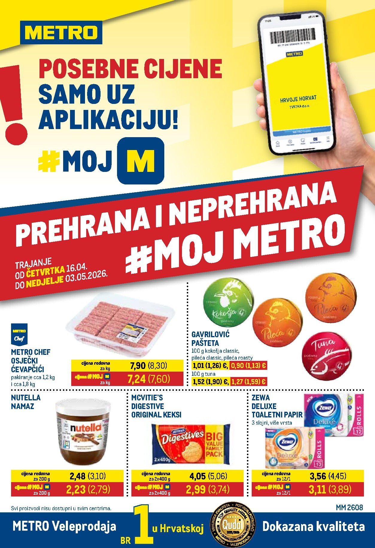 Aktualni Metro - Prehrana i neprehrana katalog vrijedi od četvrtka 16.04.2026 do nedjelje 03.05.2026