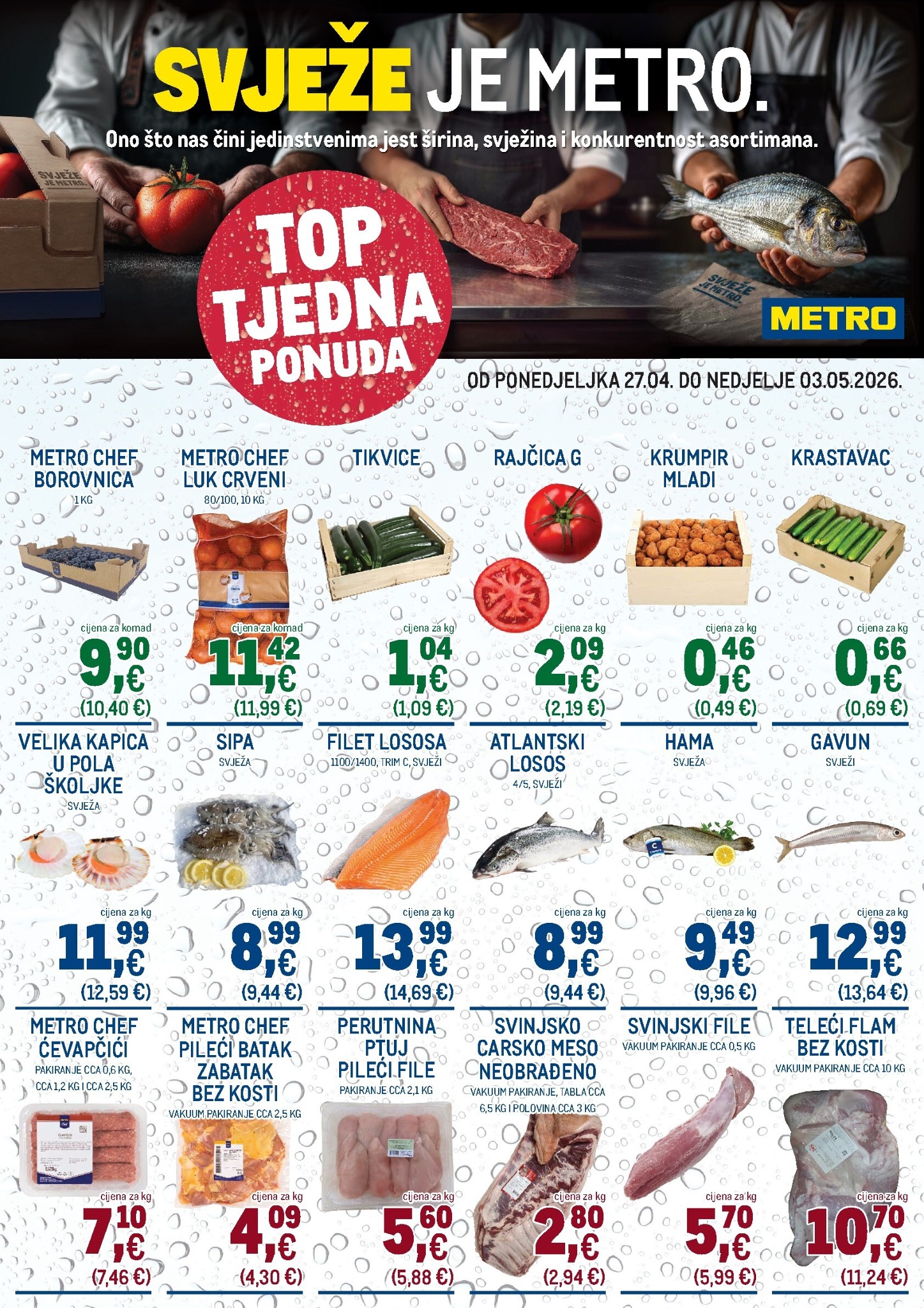 Aktualni Metro - Top tjedna ponuda katalog vrijedi od ponedjeljka 27.04.2026 do nedjelje 03.05.2026