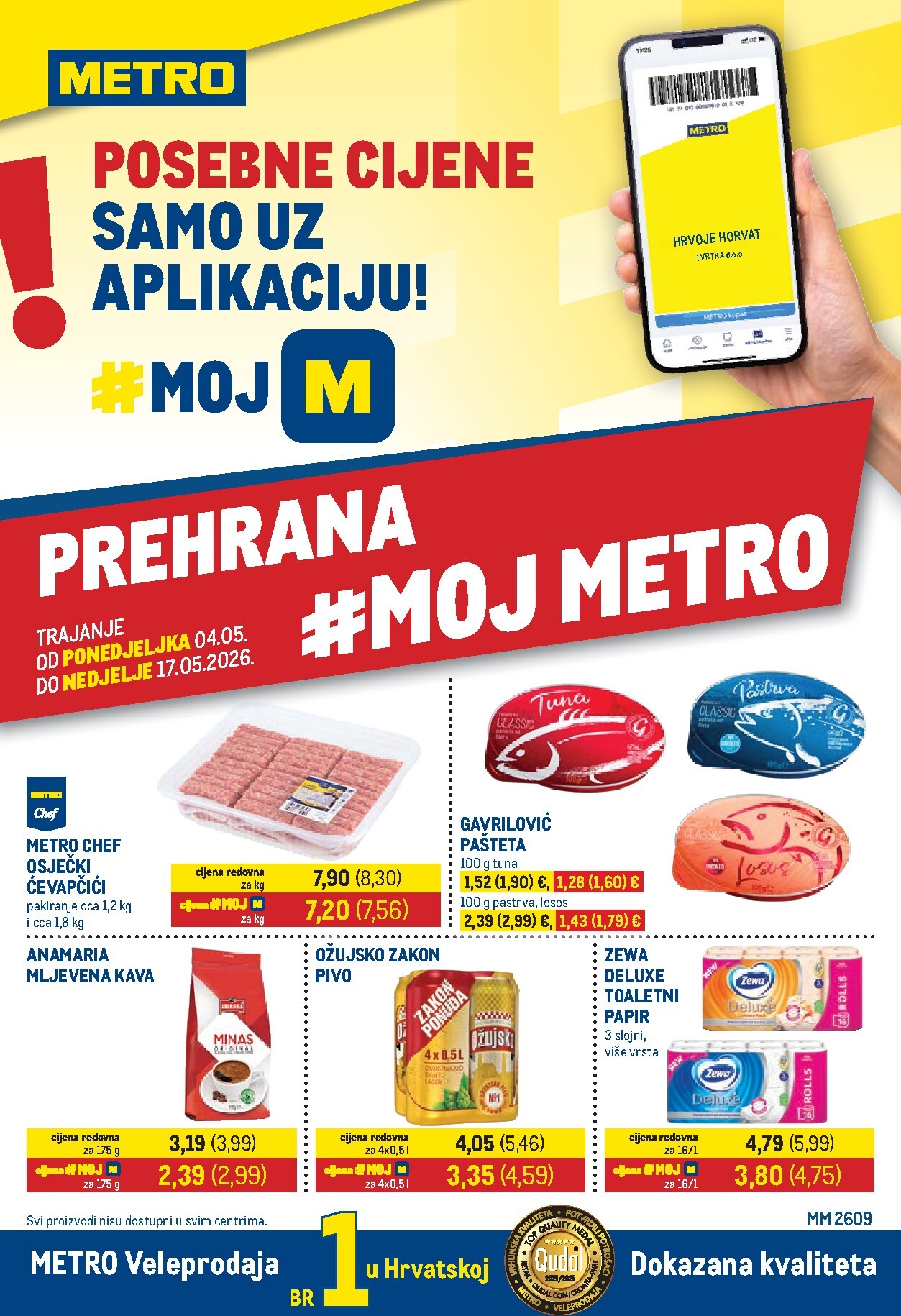 Metro - Prehrana i neprehrana letak za sljedeći tjedan od ponedjeljka 04.05.2026 do nedjelje 17.05.2026