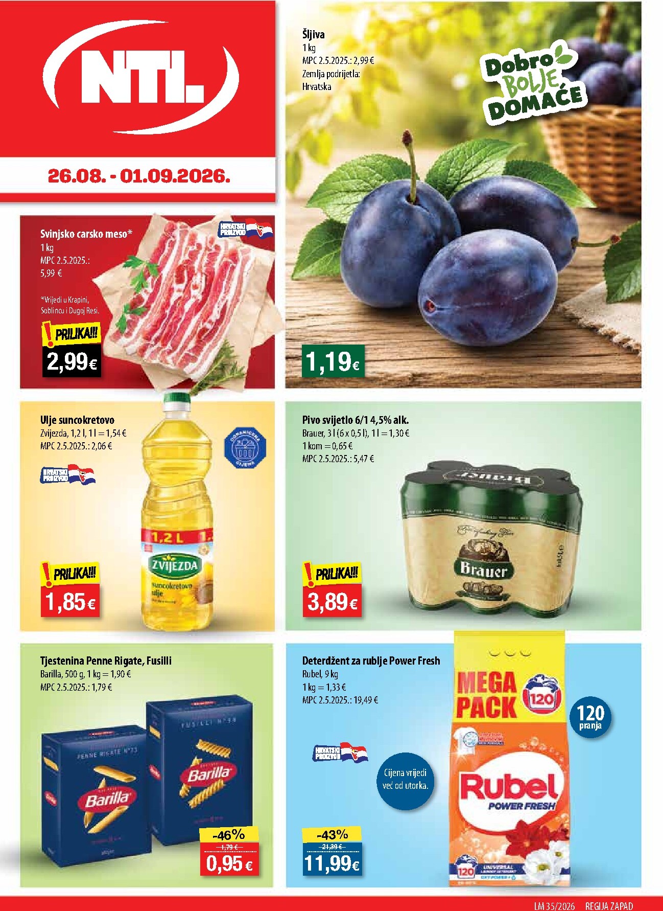 Aktualni katalog NTL - Sjever i Istok od srijede, 26.08.2026 do utorka, 01.09.2026