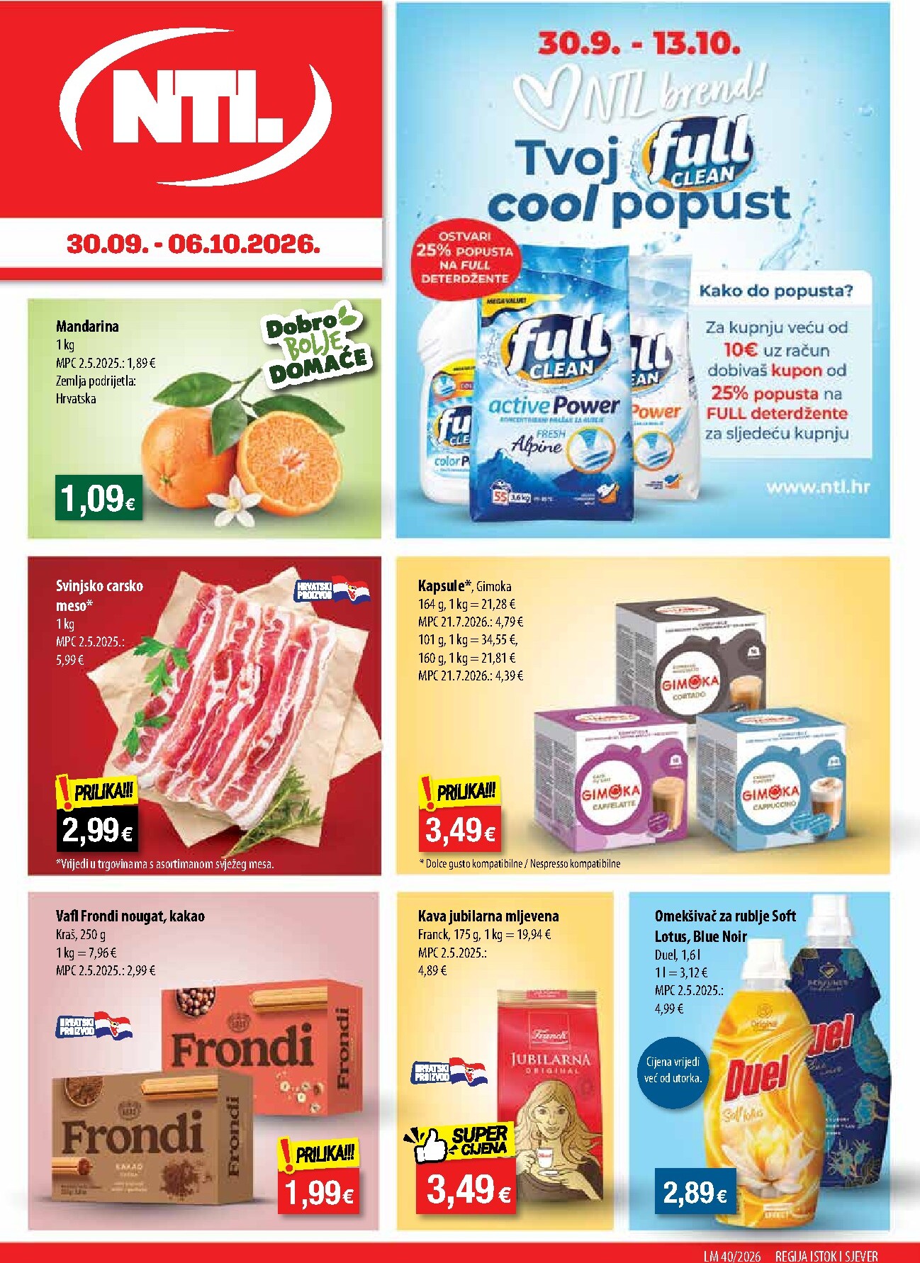 Aktualni katalog NTL - Sjever i Istok od srijede, 30.09.2026 do utorka, 06.10.2026