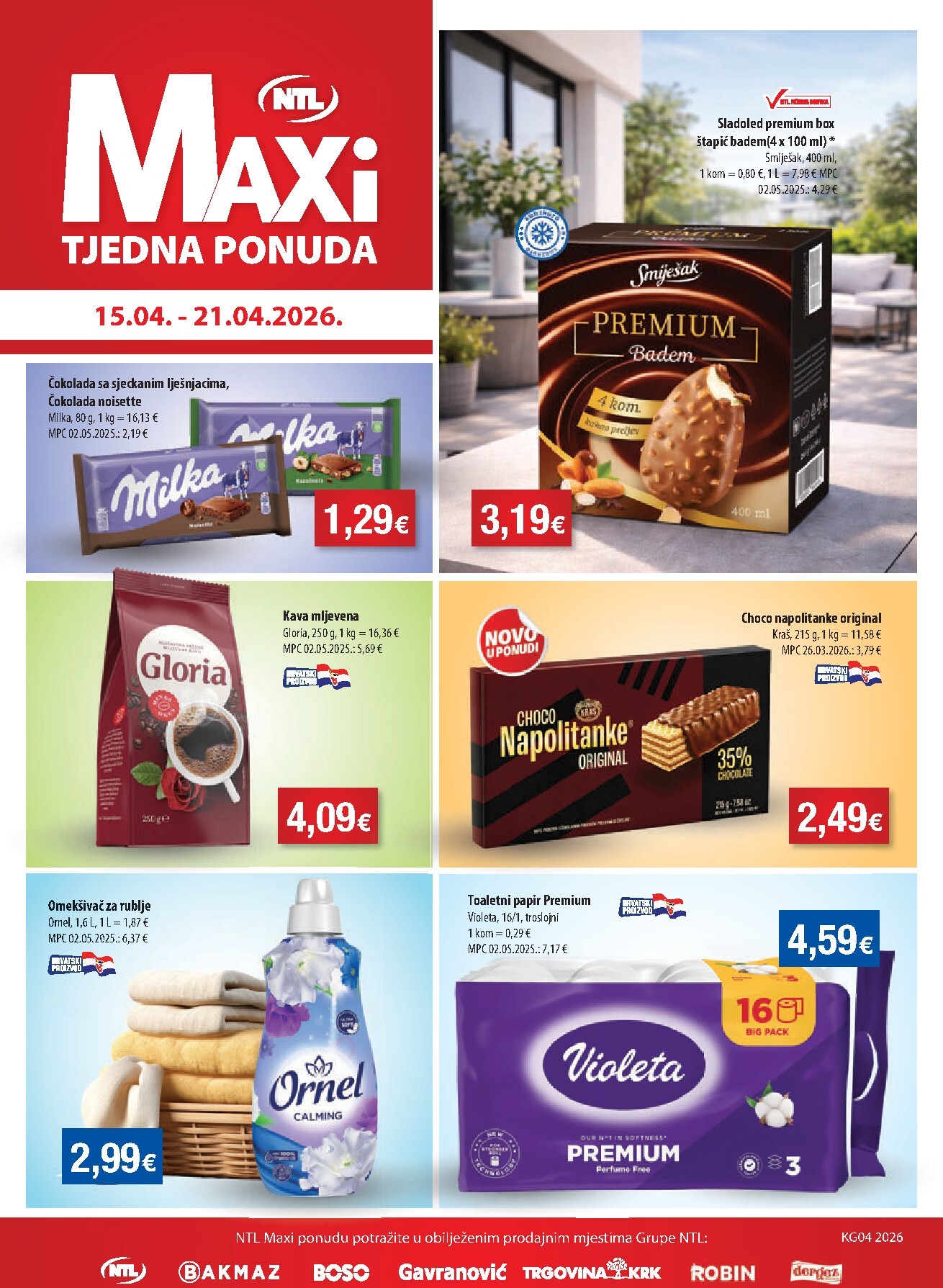 Aktualni NTL - Maxi tjedna ponuda katalog vrijedi od srijede 15.04.2026 do utorka 21.04.2026