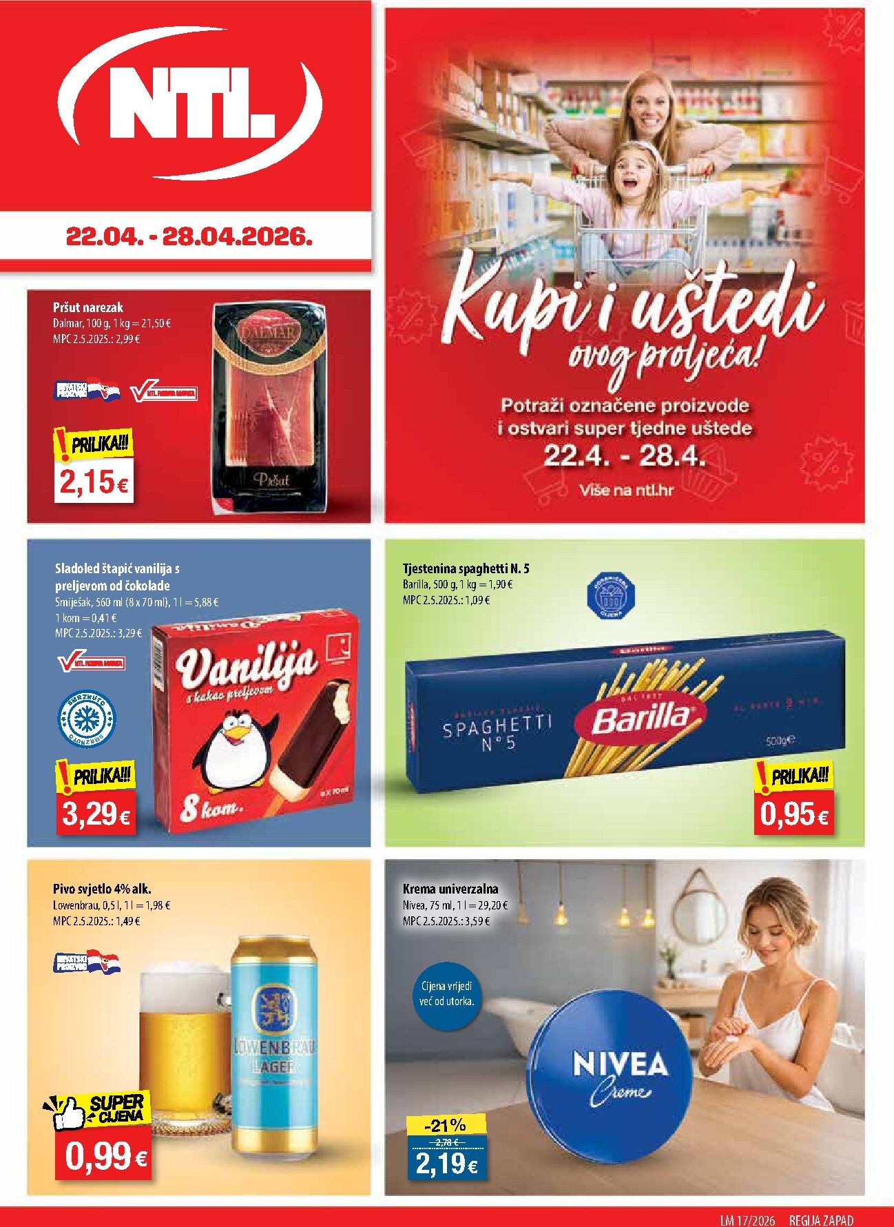 Aktualni NTL - Zapad katalog vrijedi od srijede 22.04.2026 do utorka 28.04.2026