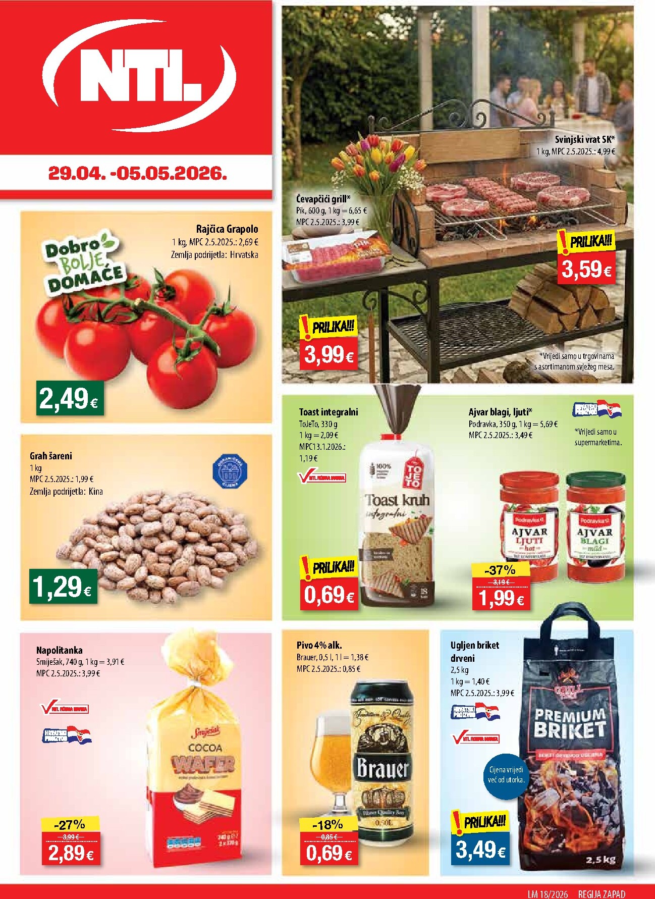 Aktualni NTL - Zapad katalog vrijedi od srijede 29.04.2026 do utorka 05.05.2026