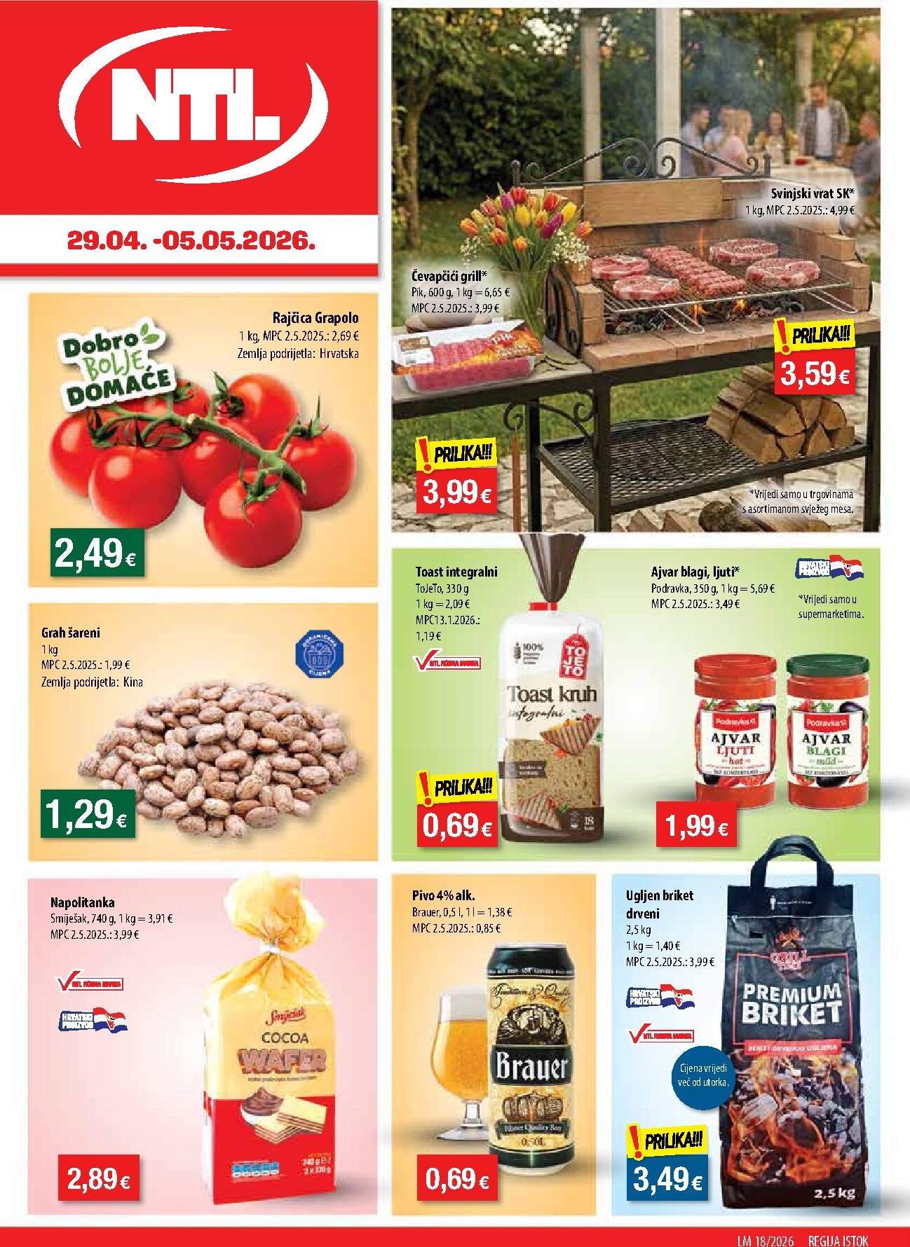 Aktualni NTL - Istok katalog vrijedi od srijede 29.04.2026 do utorka 05.05.2026