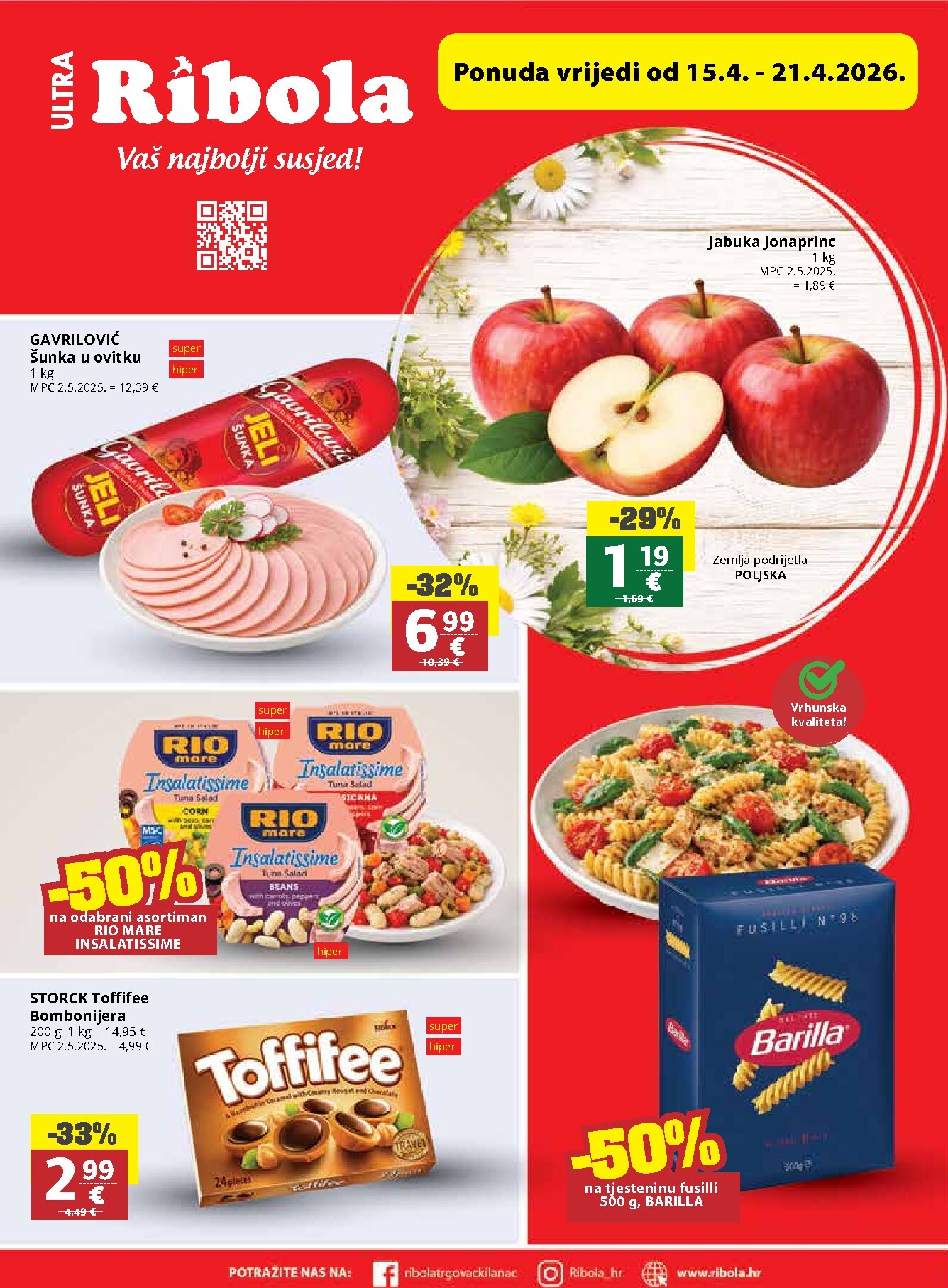Budući Ribola letak vrijedi od srijede 15.04.2026 do utorka 21.04.2026