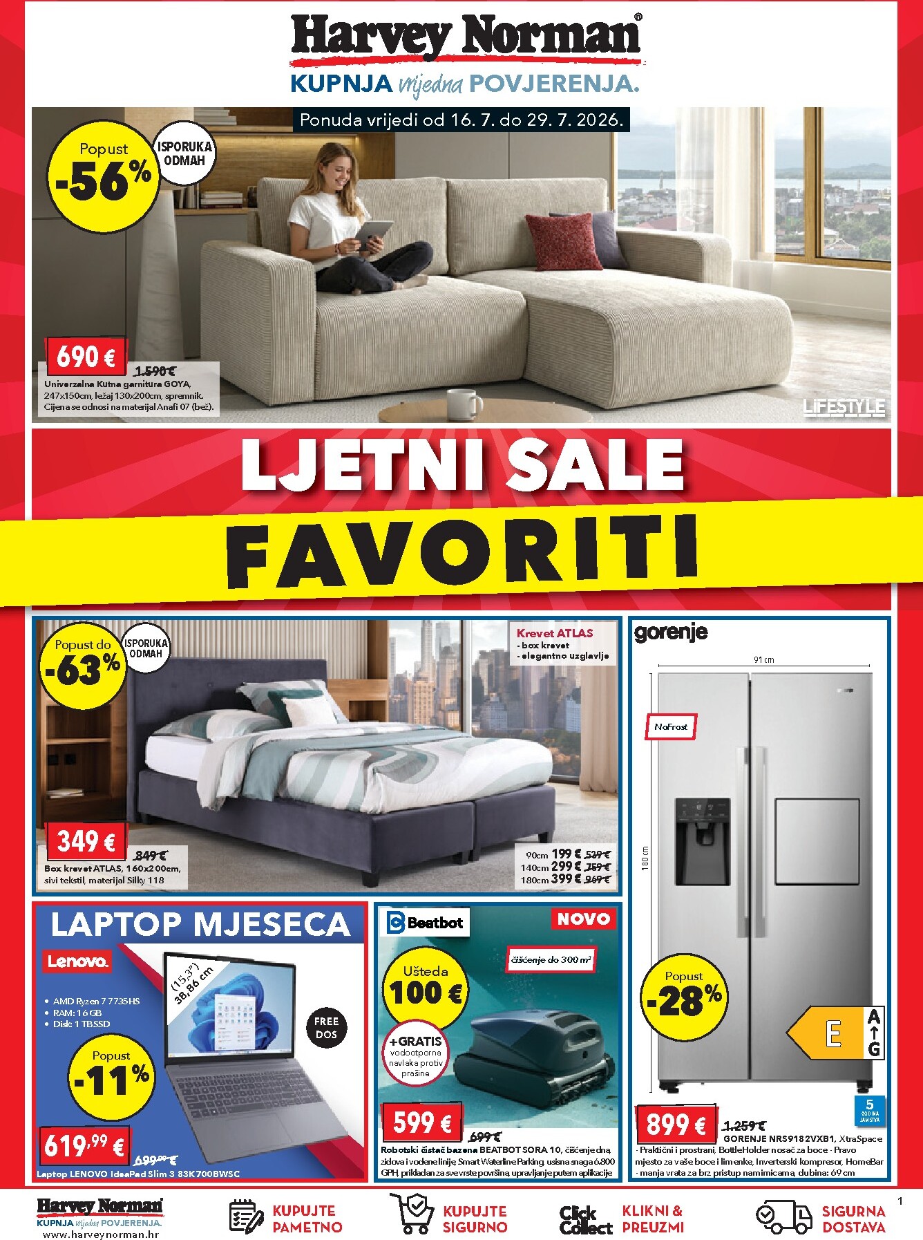 Aktualni katalog Harvey Norman od četvrtka, 16.07.2026 do srijede, 29.07.2026