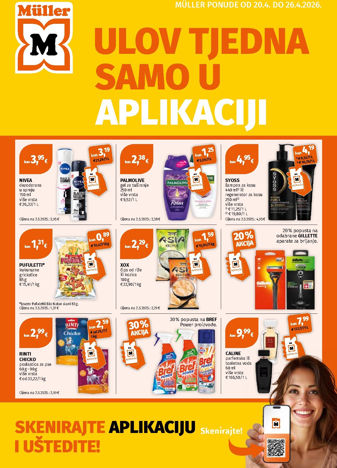 Müller - Ponuda u aplikaciji letak za sljedeći tjedan od ponedjeljka 20.04.2026 do nedjelje 26.04.2026