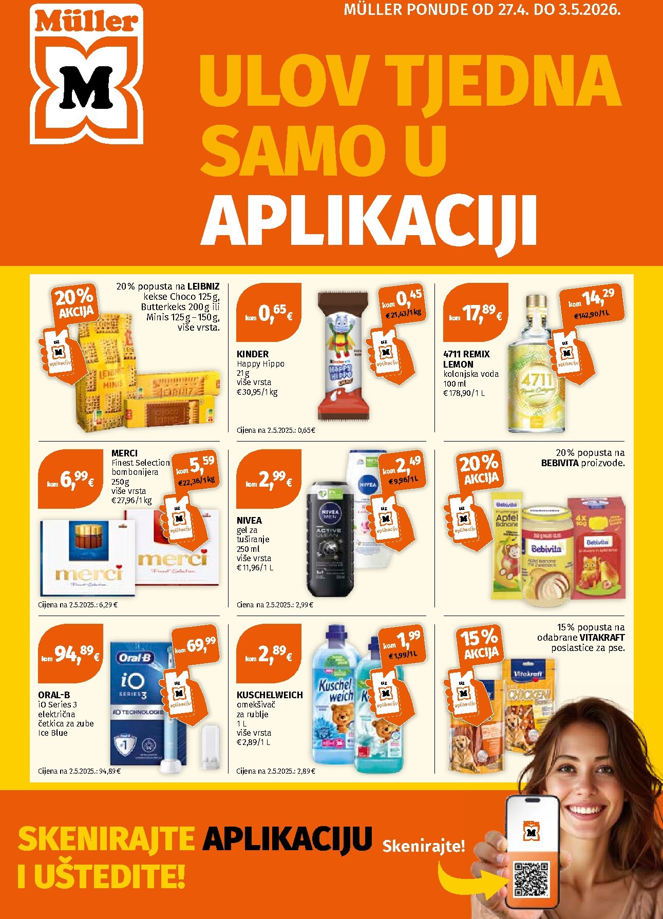 Müller letak za sljedeći tjedan od ponedjeljka 27.04.2026 do nedjelje 03.05.2026