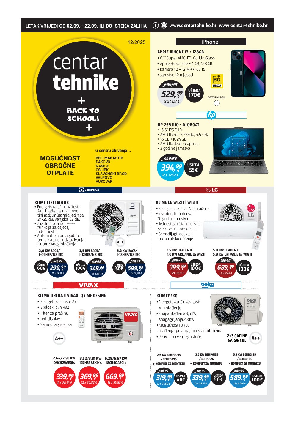 Prelistajte katalog Centar tehnike, vrijedi od 02.09. do 22.09.