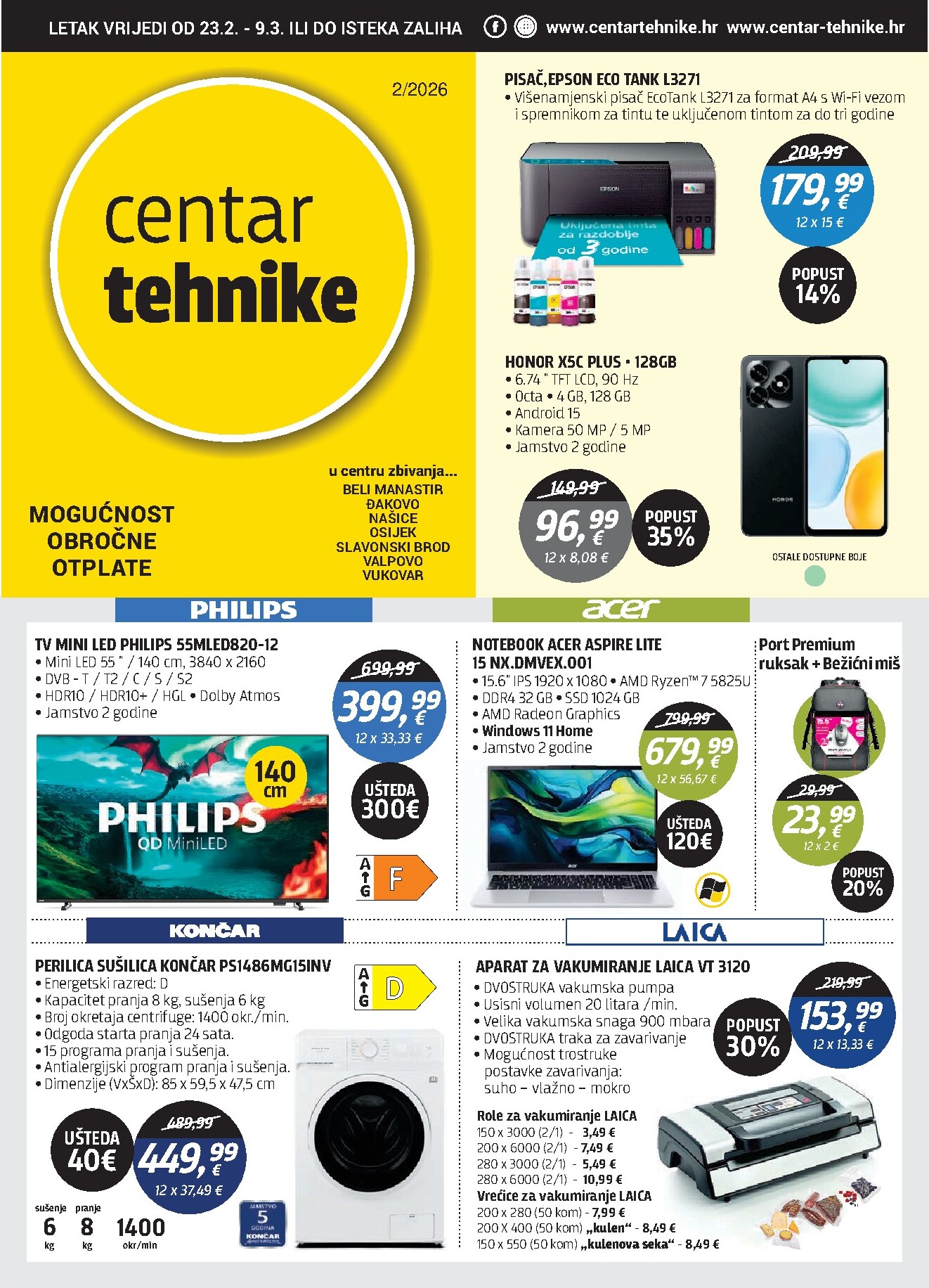Prelistajte katalog Centar tehnike, vrijedi od 23.02.2026 do 09.03.2026