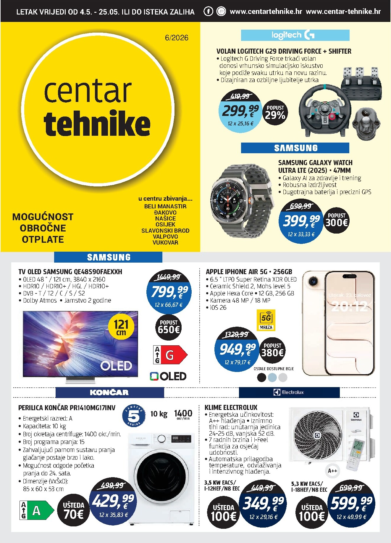 Aktualni Centar tehnike katalog vrijedi od ponedjeljka 04.05.2026 do ponedjeljka 25.05.2026