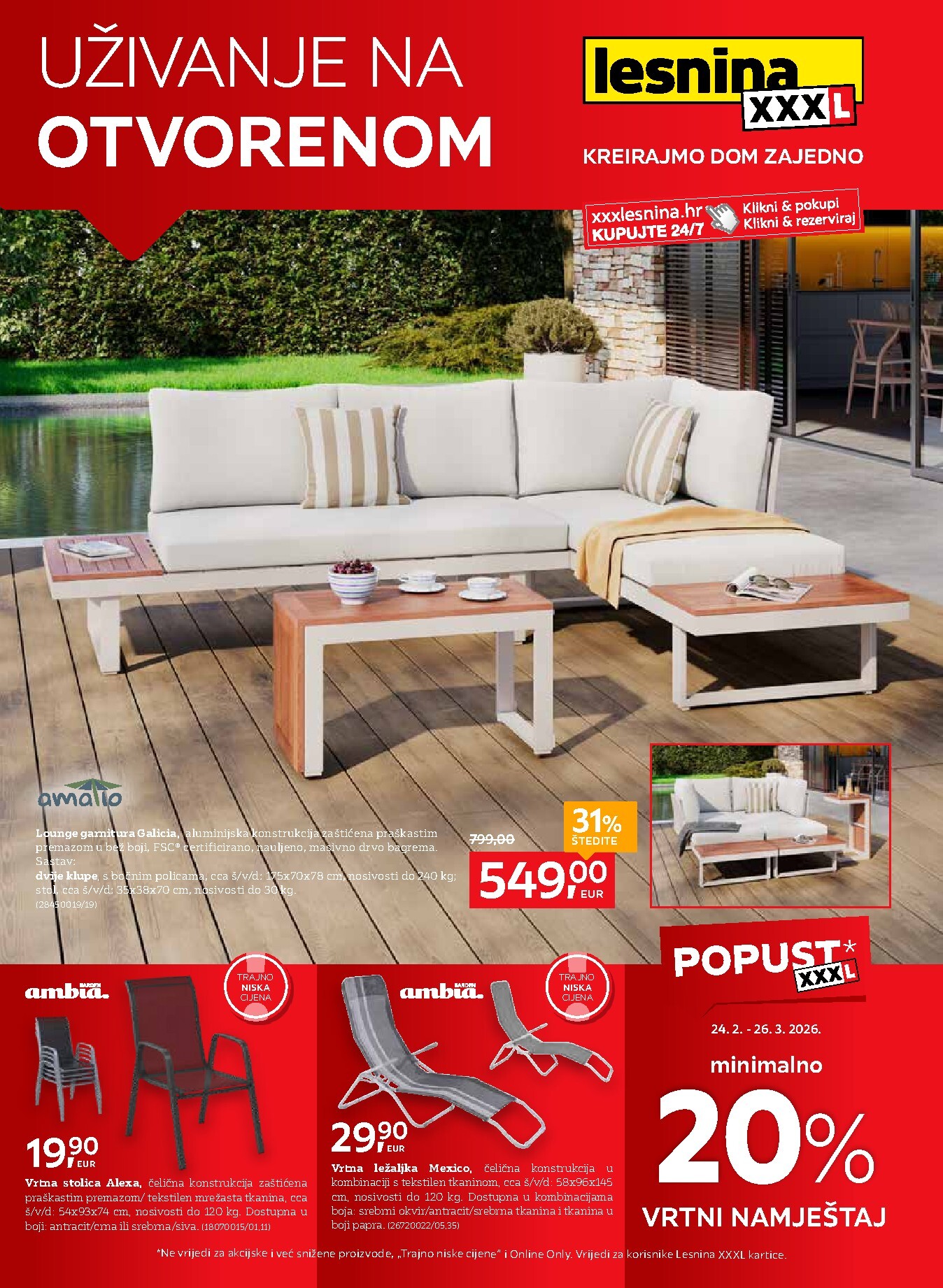 Prelistajte katalog Lesnina - Uživanje na otvorenom, vrijedi od 24.02.2026 do 26.03.2026
