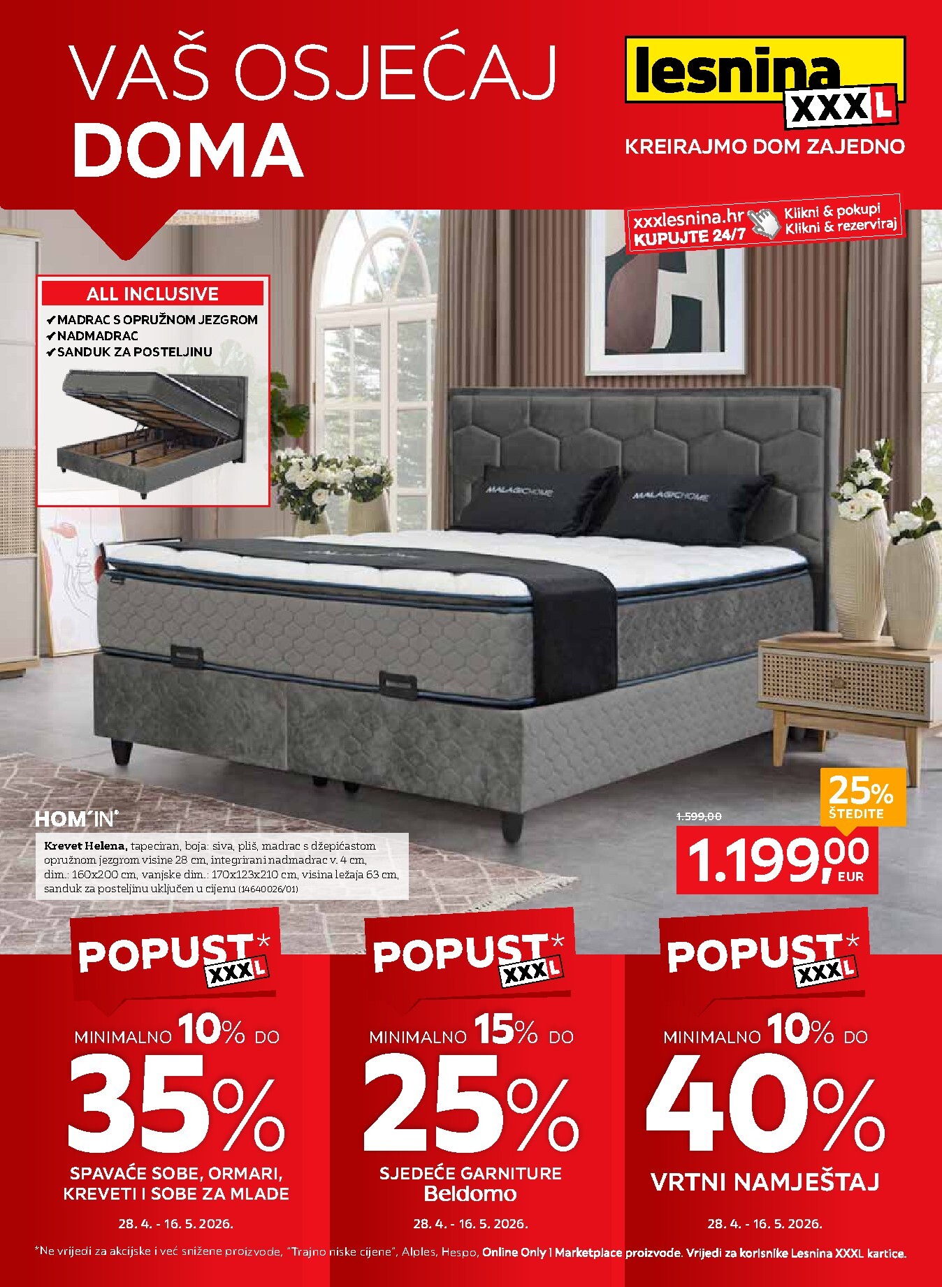 Aktualni Lesnina - Vaš osjećaj doma katalog vrijedi od utorka 28.04.2026 do petka 29.05.2026