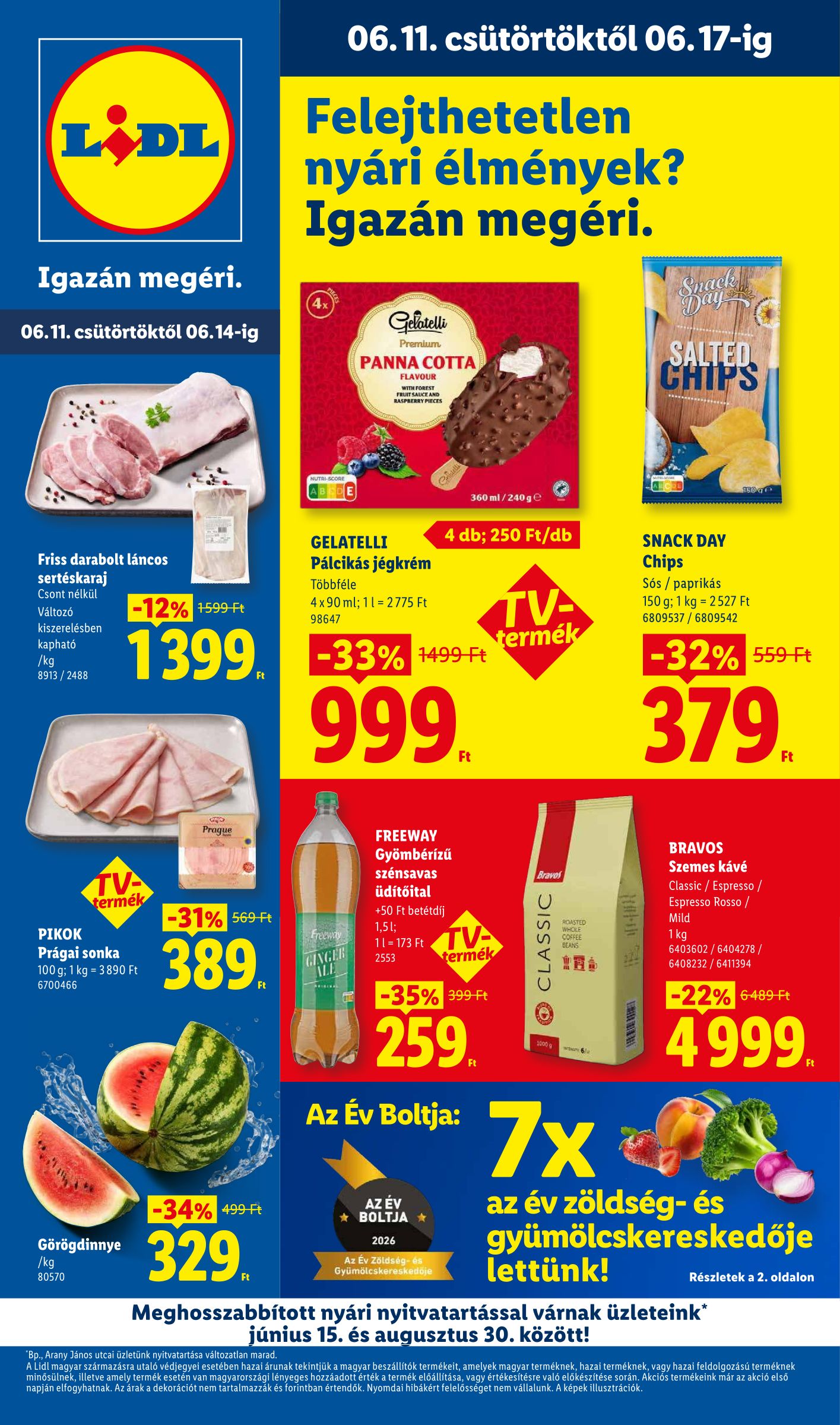 Aktuális Lidl szórólap érvényes csütörtöktől 2026.06.11.-től szerdától 2026.06.17.-ig