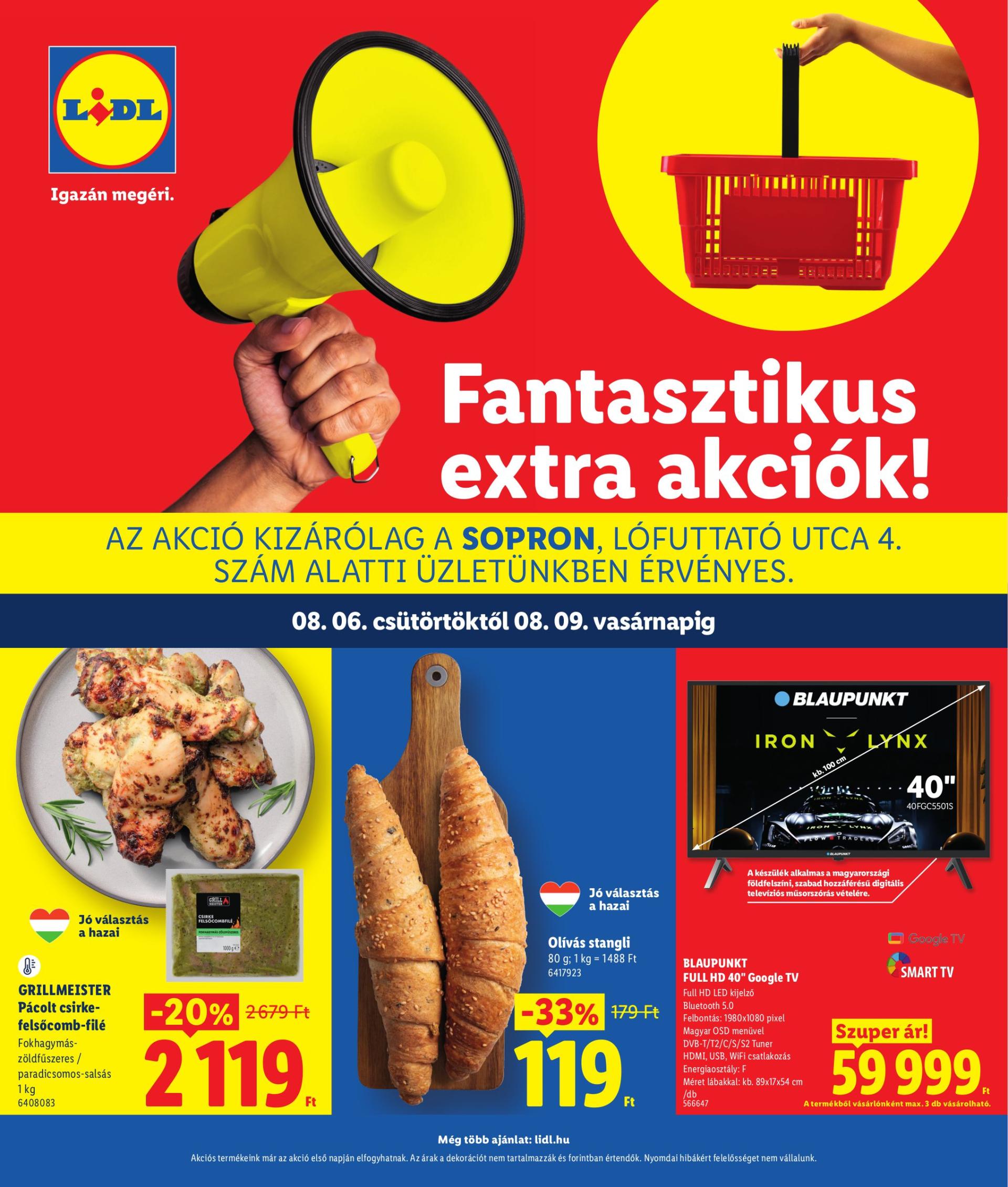 A jövőbeli Lidl - Fantasztikus extra akciók akciós újság csütörtöktől 2026.08.06.-tól vasárnaptól 2026.08.09.-ig érvényes.