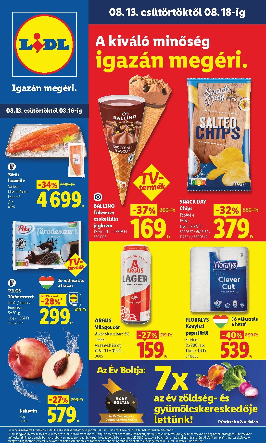 Aktuális Lidl szórólap érvényes csütörtöktől 2026.08.13.-től keddtől 2026.08.18.-ig
