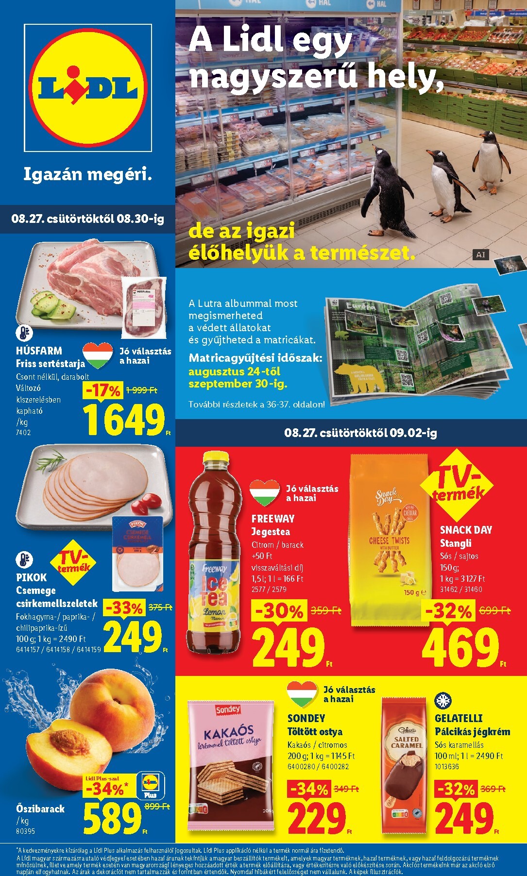 Lidl hirdetmény a következő hétre csütörtöktől 2026.08.27.-tól szerdától 2026.09.02.-ig