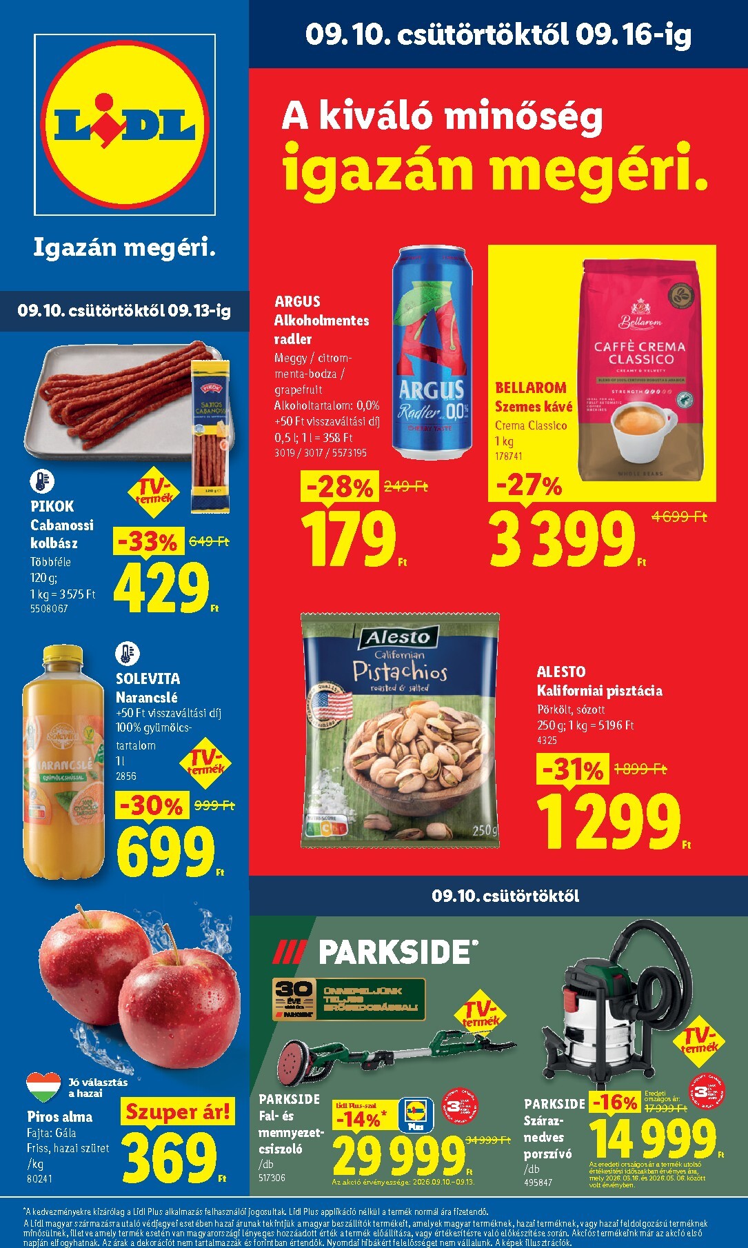 Aktuális Lidl szórólap érvényes csütörtöktől 2026.09.10.-től szerdától 2026.09.16.-ig