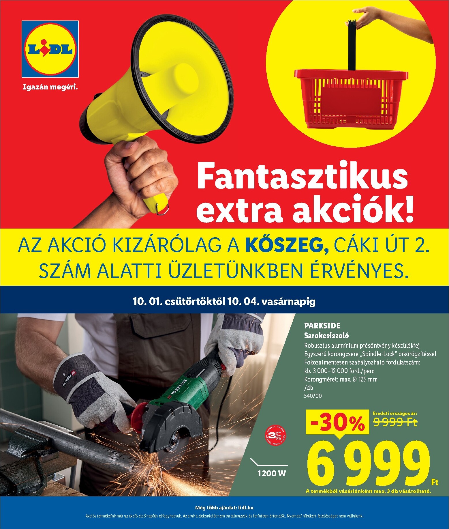 Lidl - Köszeg hirdetmény a következő hétre csütörtöktől 2026.10.01.-tól vasárnaptól 2026.10.04.-ig