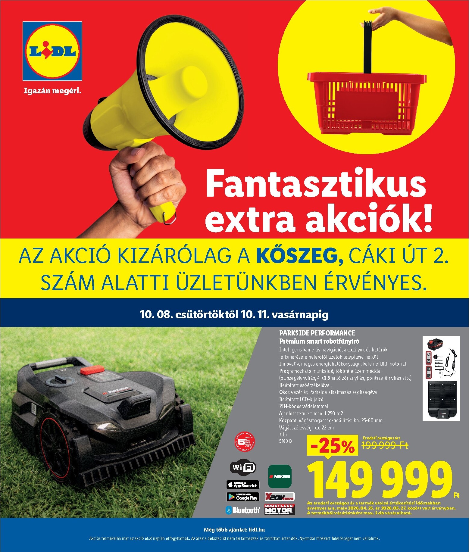 Lidl - Regionális akciók – Kőszeg hirdetmény a következő hétre csütörtöktől 2026.10.08.-tól vasárnaptól 2026.10.11.-ig