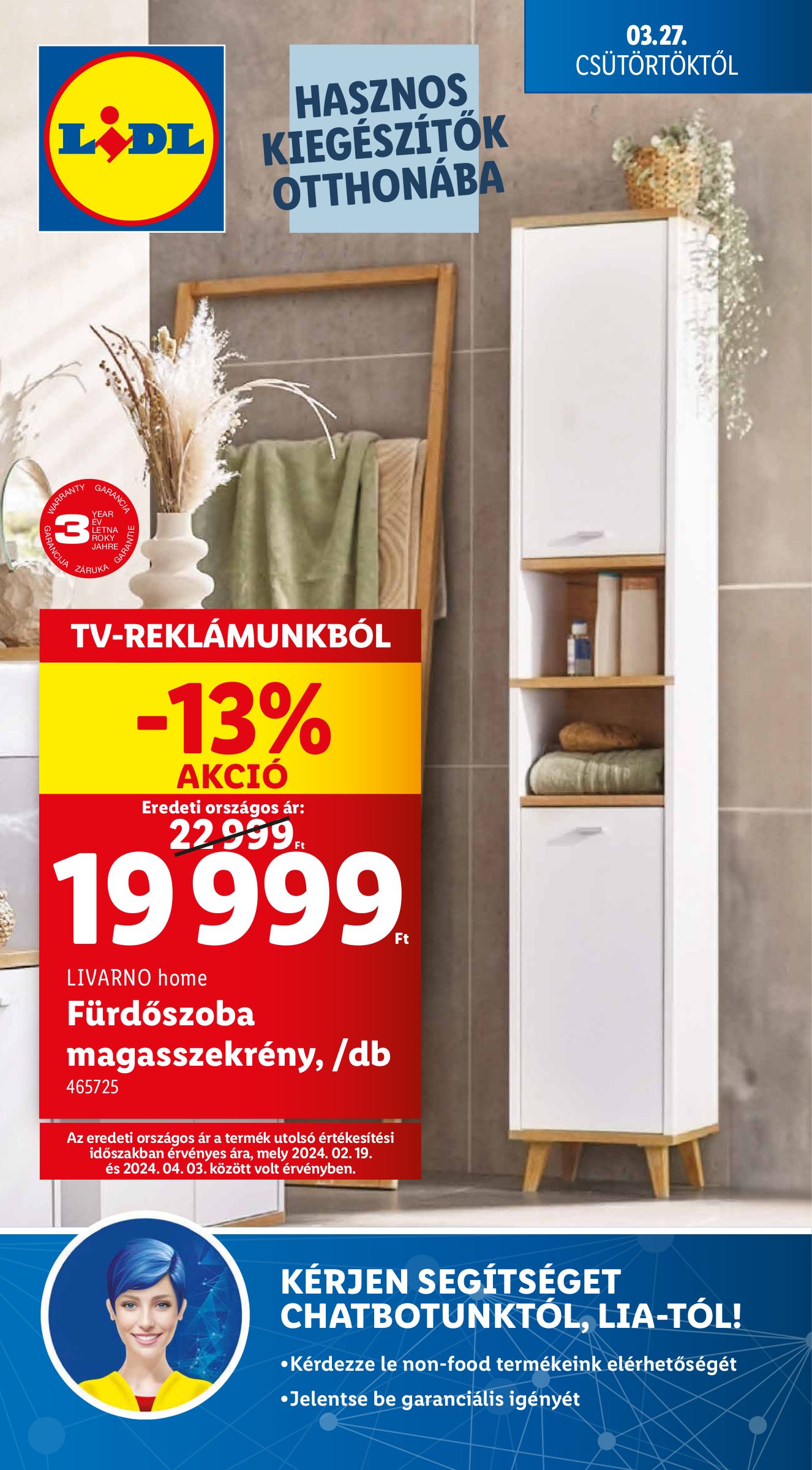 Fedezd fel a legjobb ajánlatokat a LIDL, Aldi és Tesco üzleteiben: fürdőszobaszekrény árengedmény, kakaós csiga akció és csirkecomb csökkentett áron – március 28-ai friss promóciók, kedvezmények