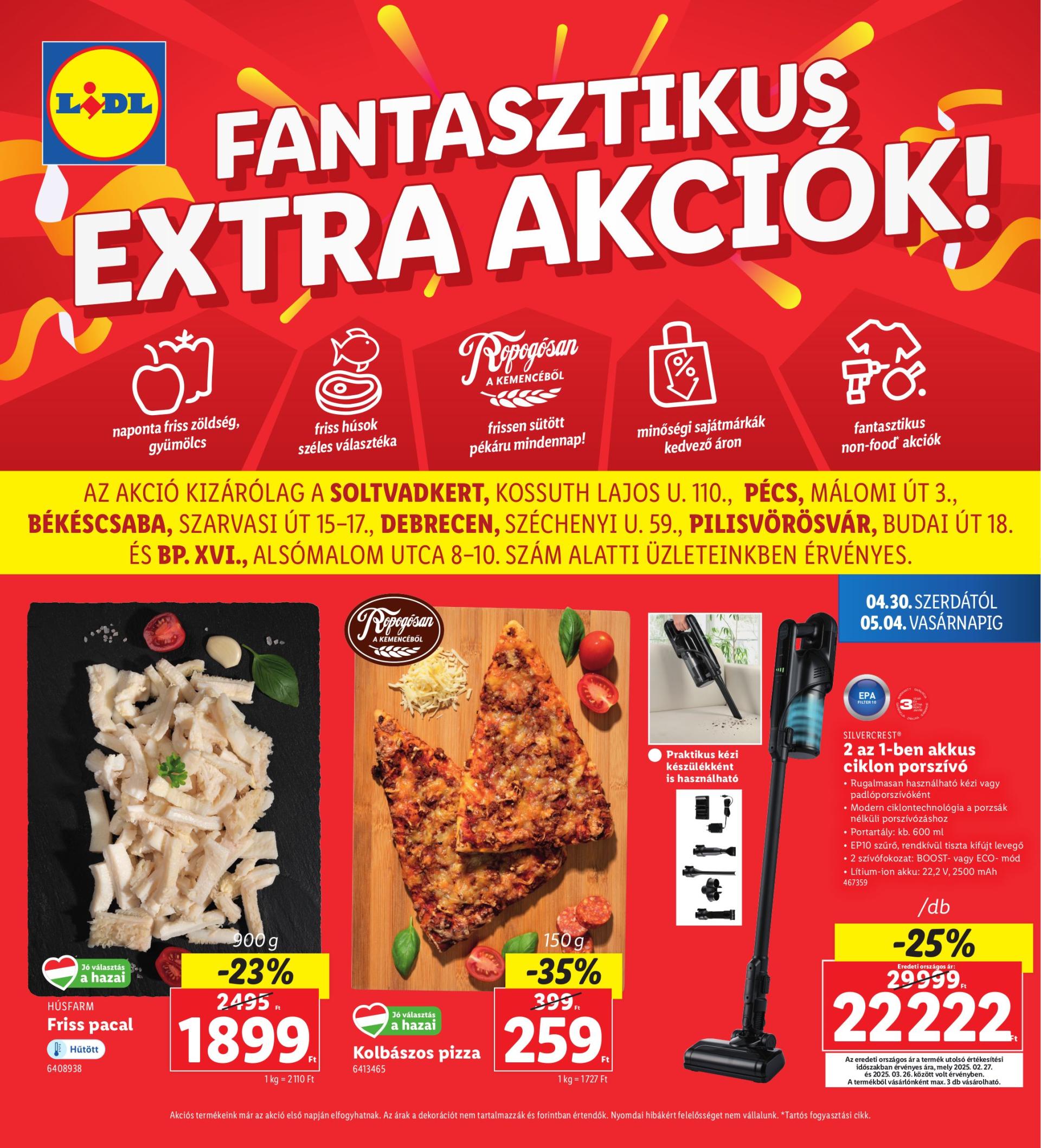 Fantasztikus ajánlatok LIDL, Aldi, és Tesco: Friss pacal, Konyhai robotgép, Kerti trambulin - 2025-05-02 legfrissebb kedvezmények